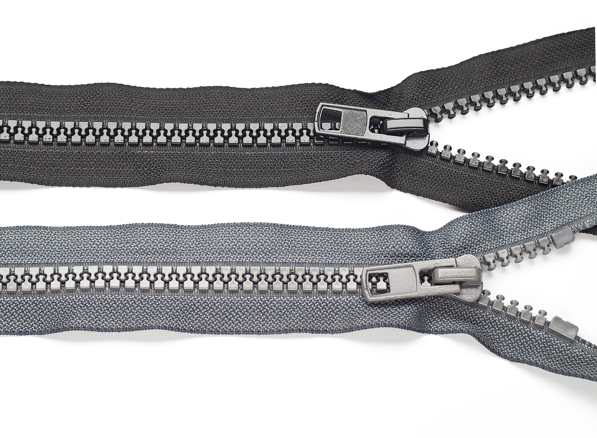 close-up zipper, isolated on white background