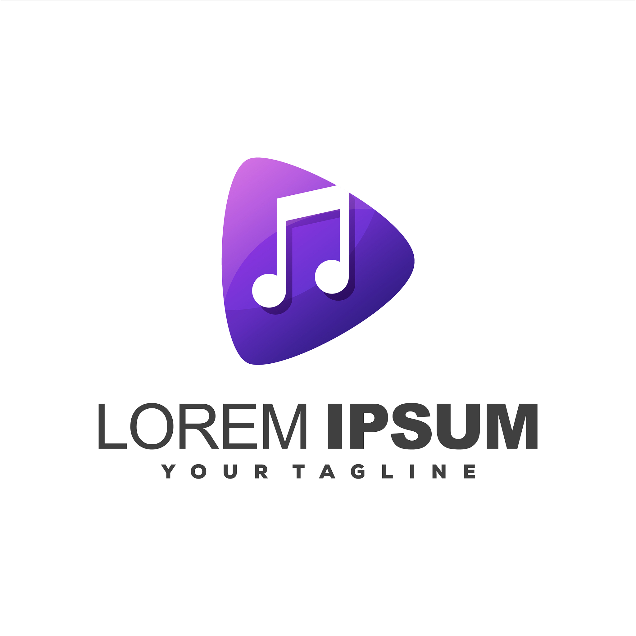 awesome music play logo design