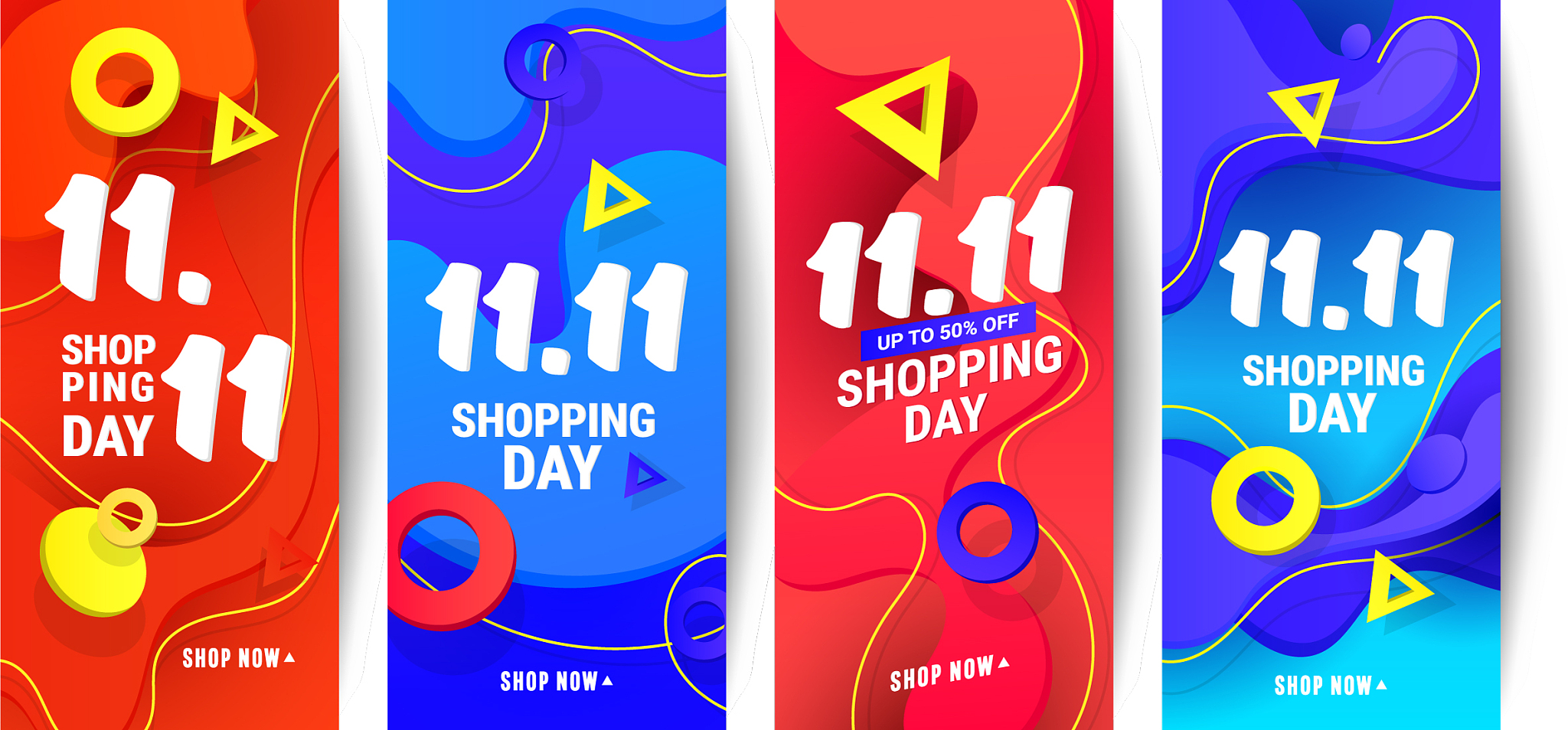 set 1111 shopping day social media stories