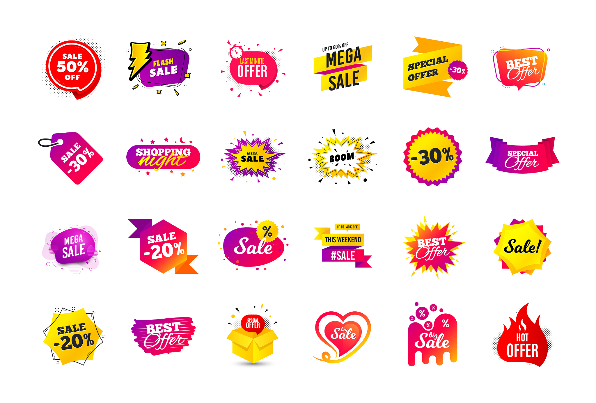 sale banner badge special offer discount tags