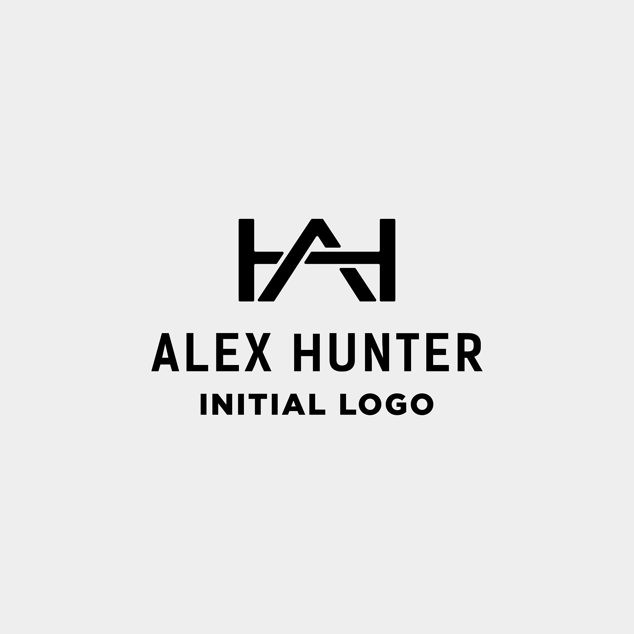 initial ah logo design monogram identity icon