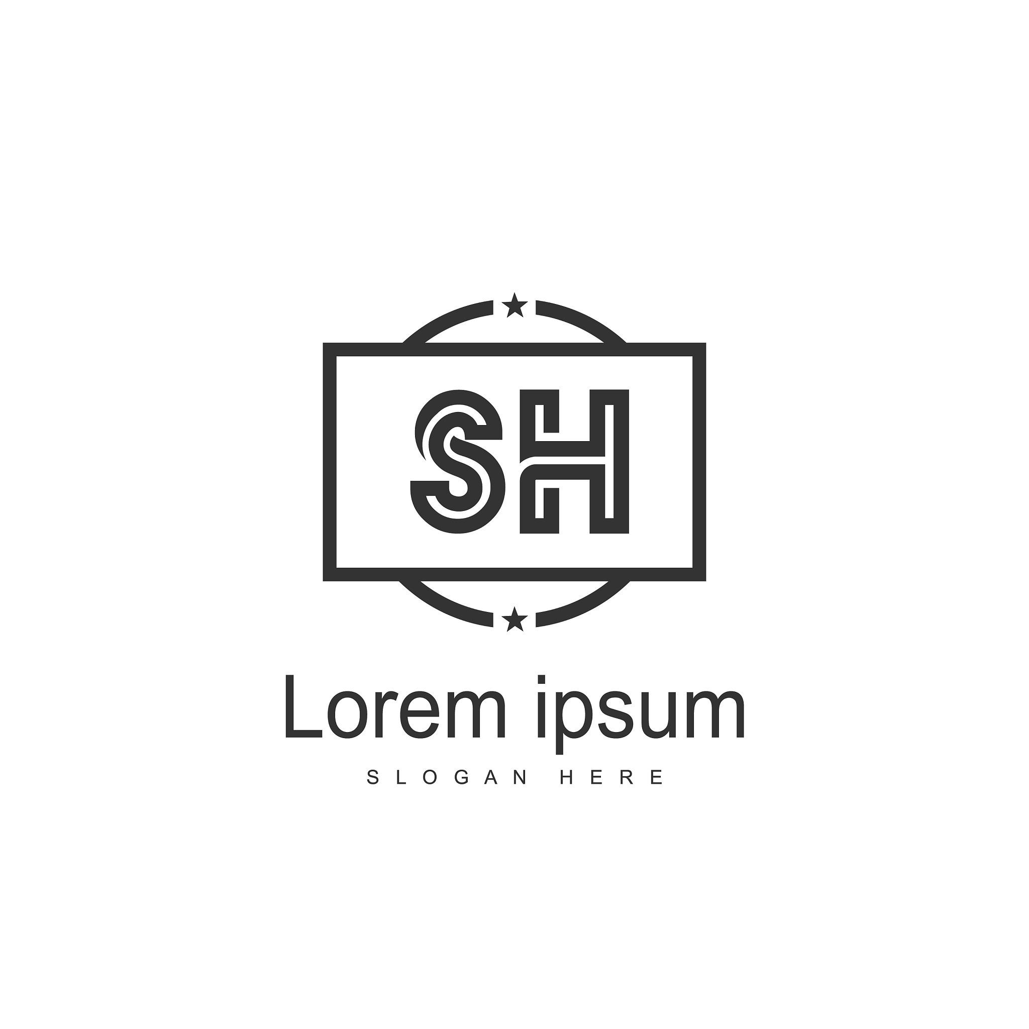 initial letter sh logo template design minimal