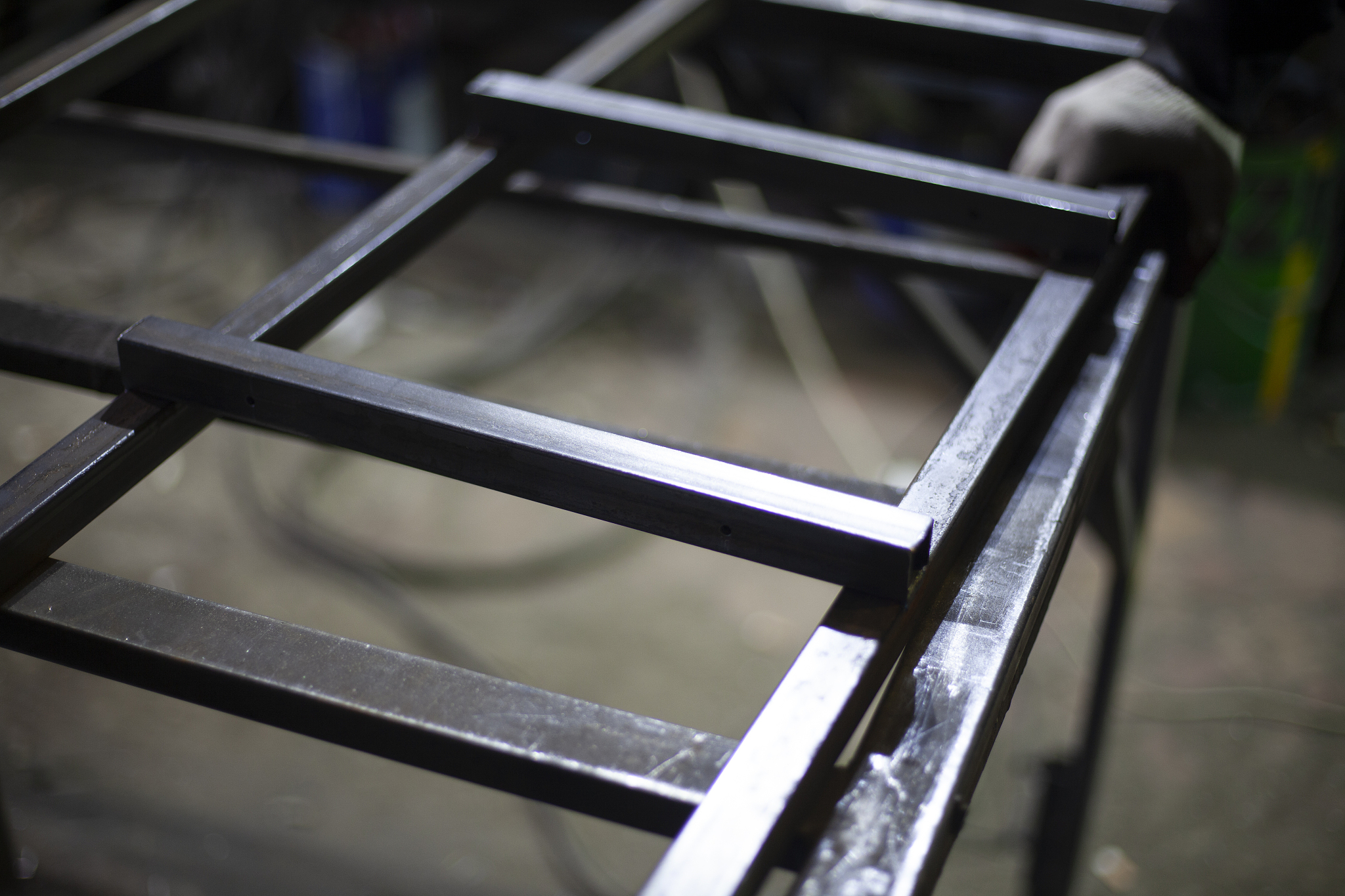 metal profile in the workshop.