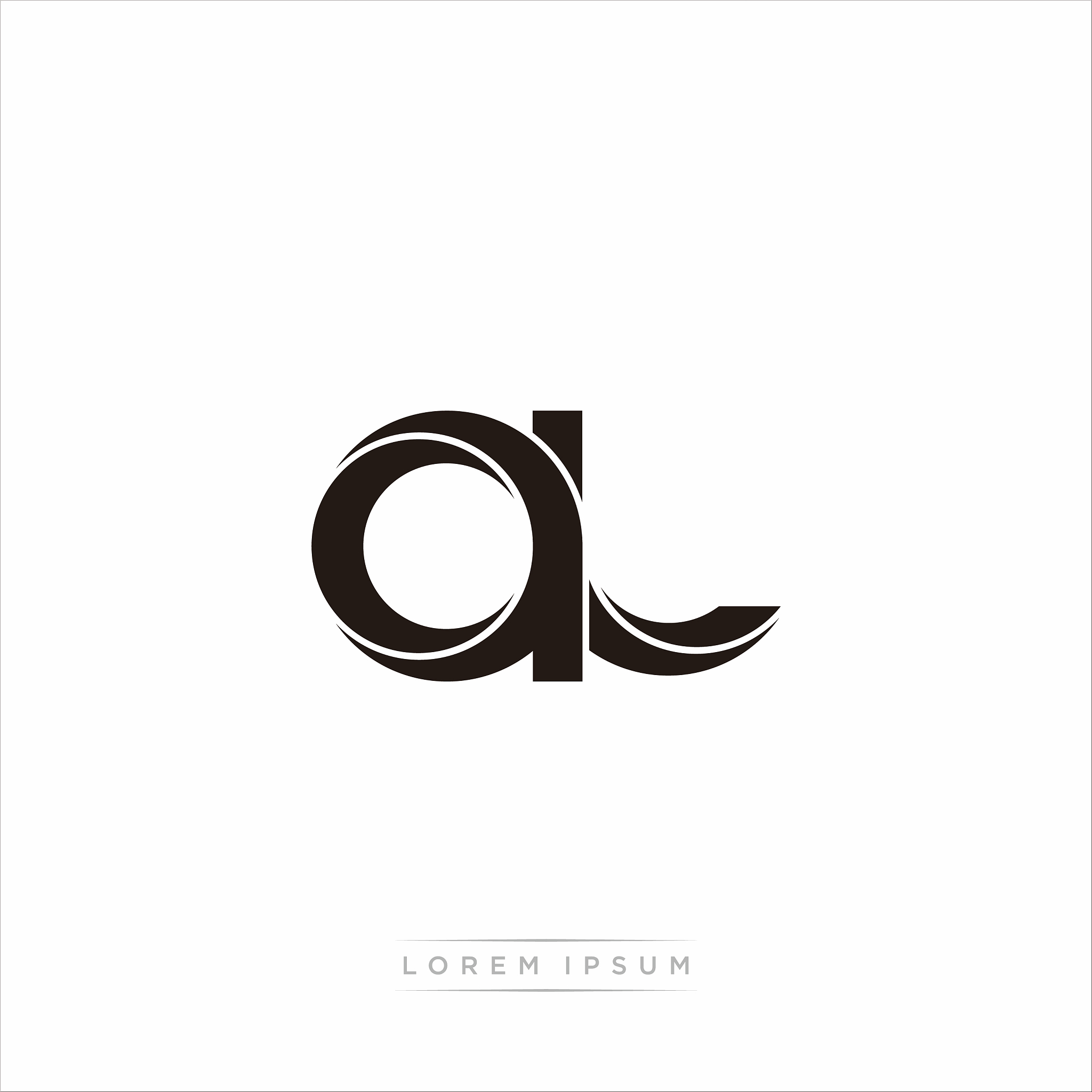 al initial letter split lowercase modern monogram