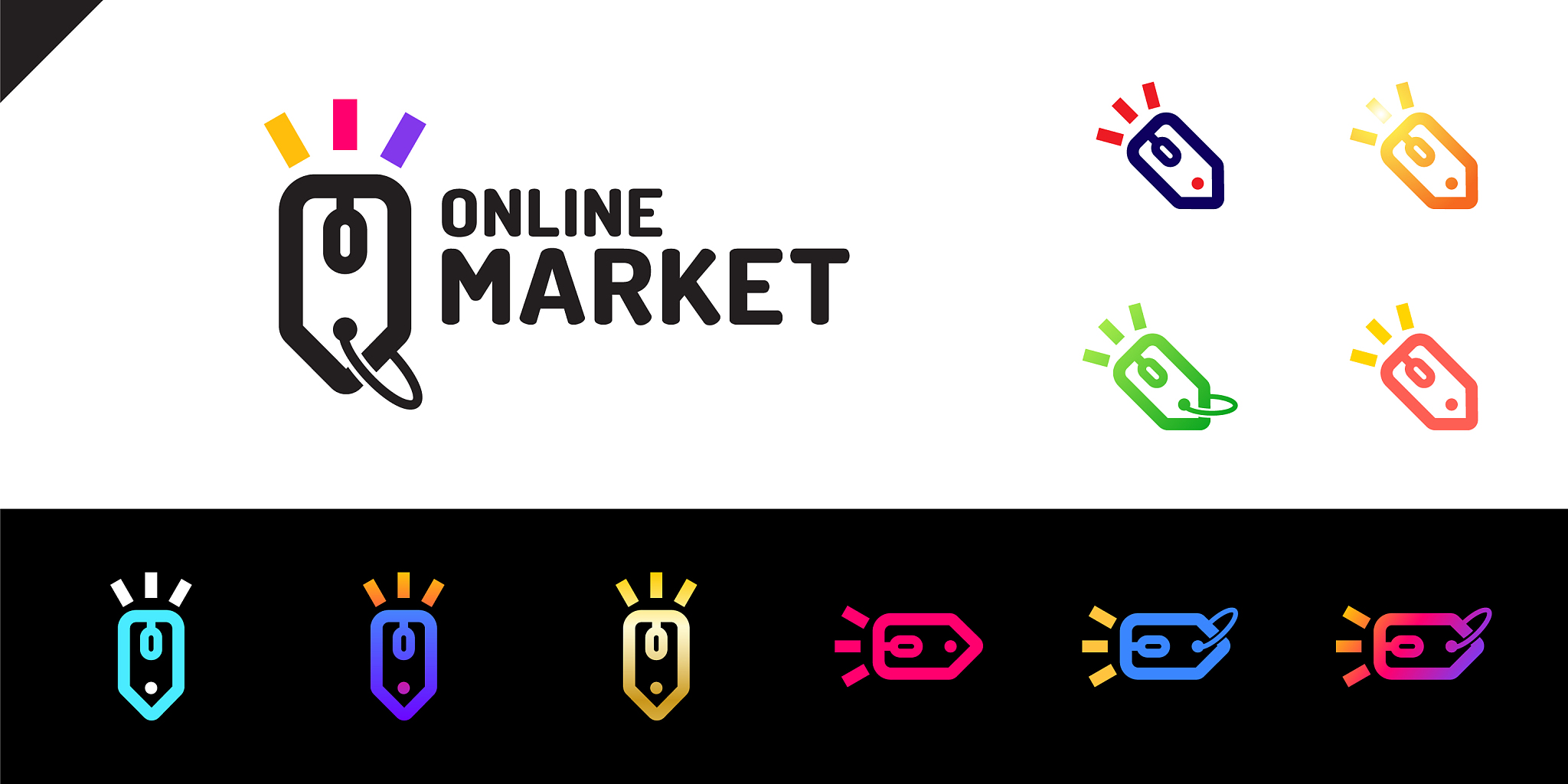 e store logo concept mouse click and shop tag
