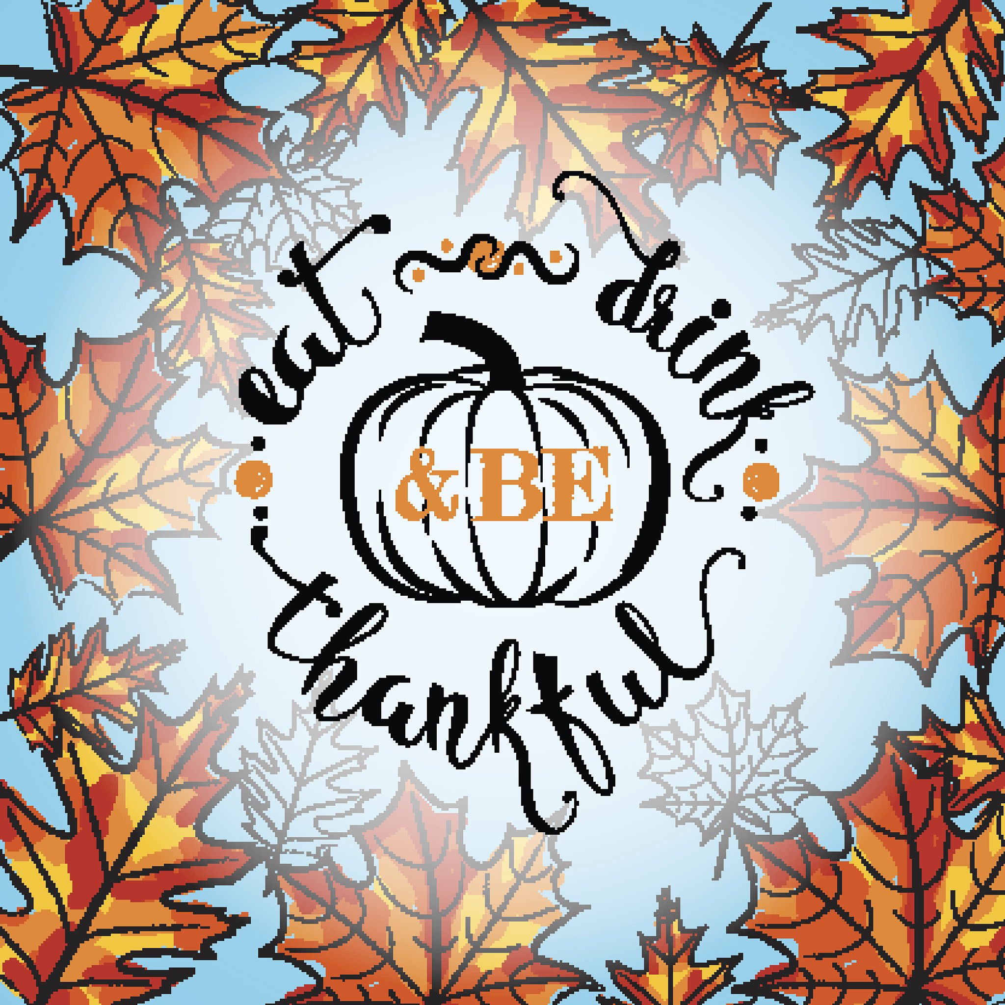 vector illustration of happy thanksgiving day, autumn vintage de