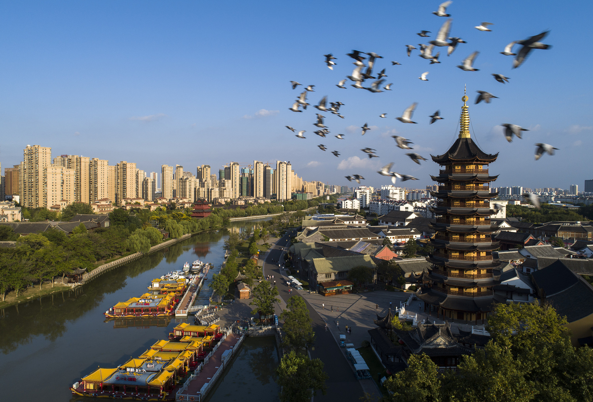 中国江苏省淮安市里运河清江浦风光