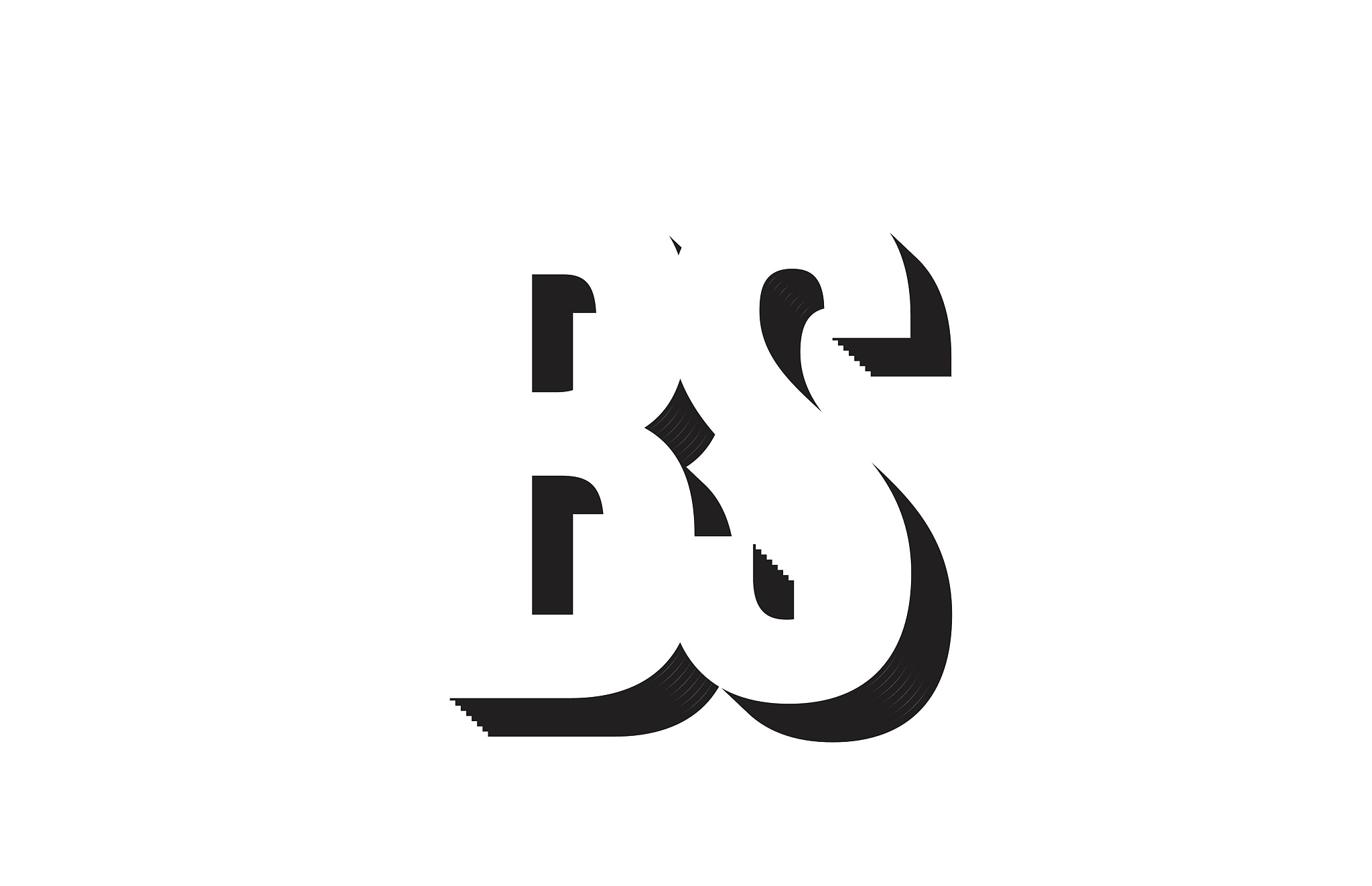 black and white bs b s alphabet letter logo combination icon des
