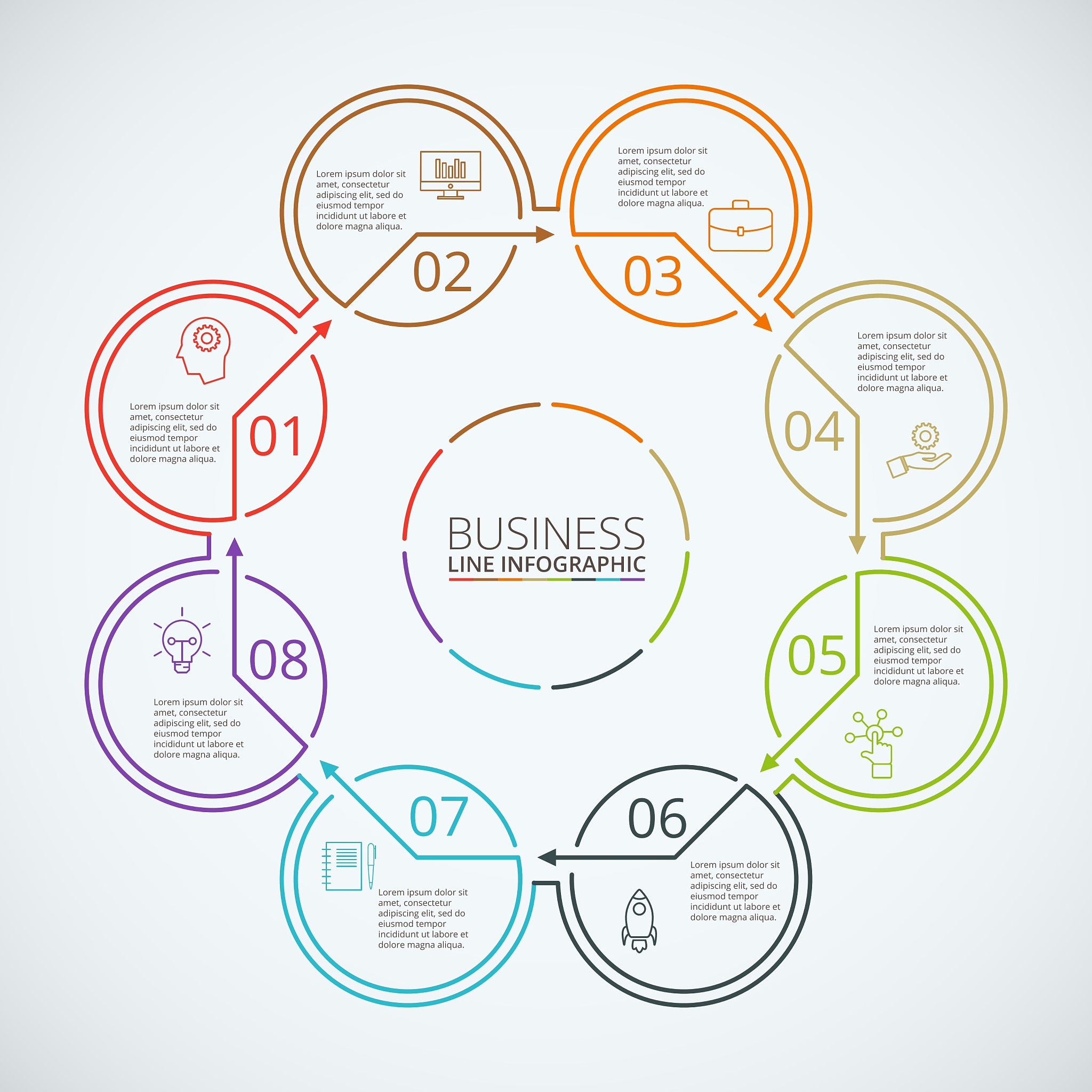 thin line flat element for infographic