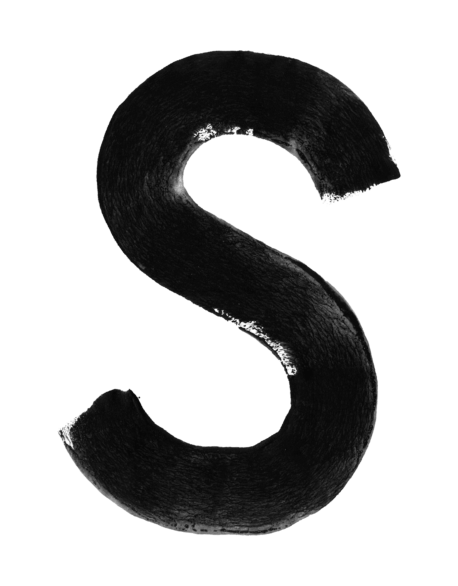round shape of s alphabet letter - vector illustration hand pain