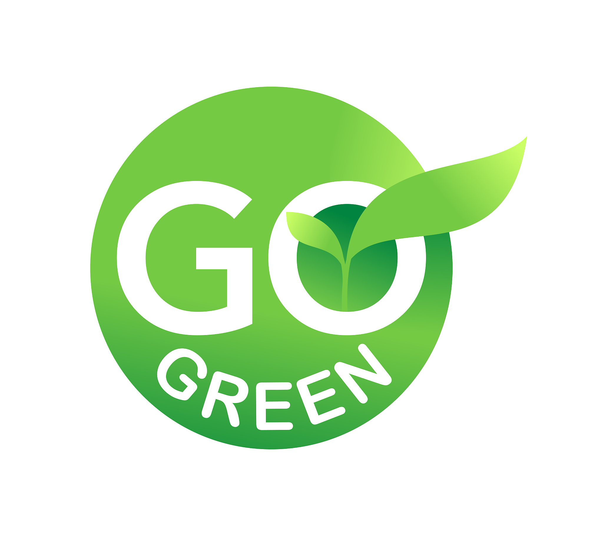 go green icon with eco-friendly slogan