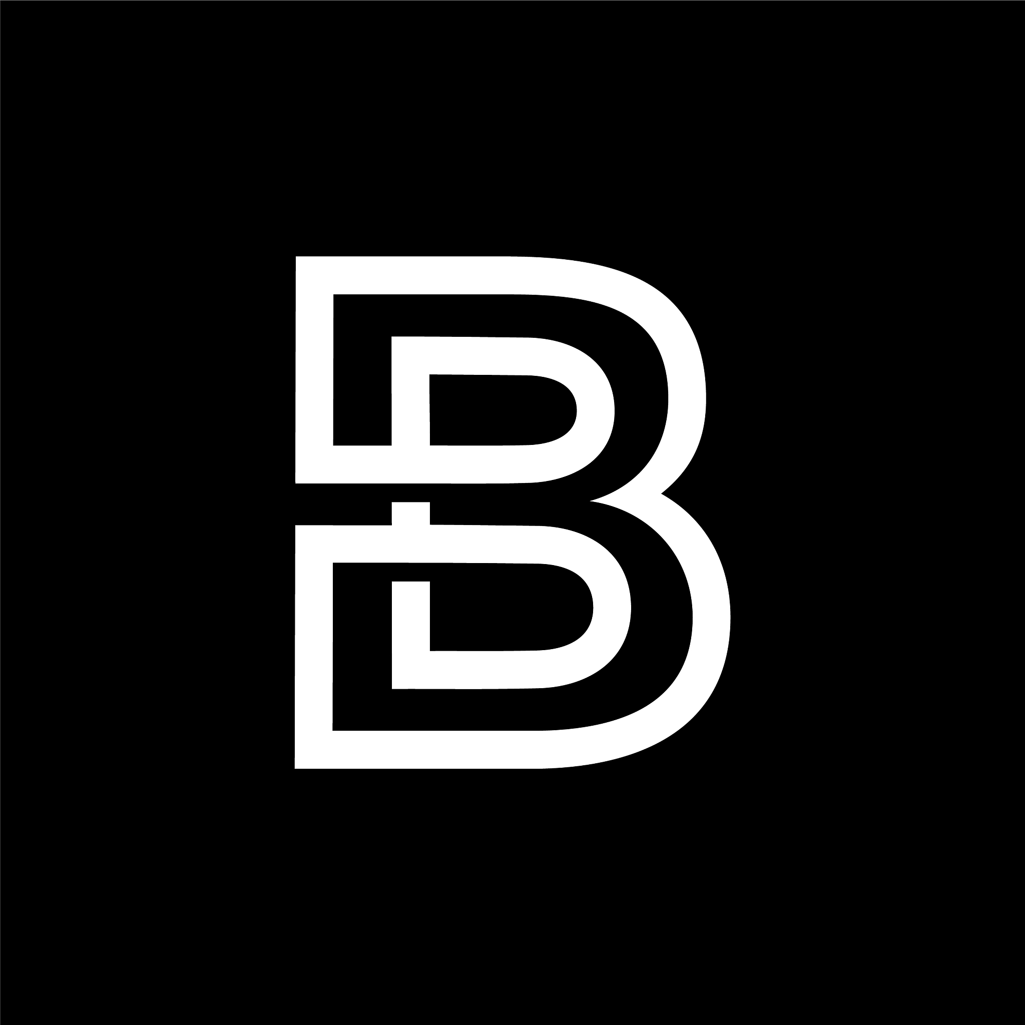 letter b from the white interwoven strips