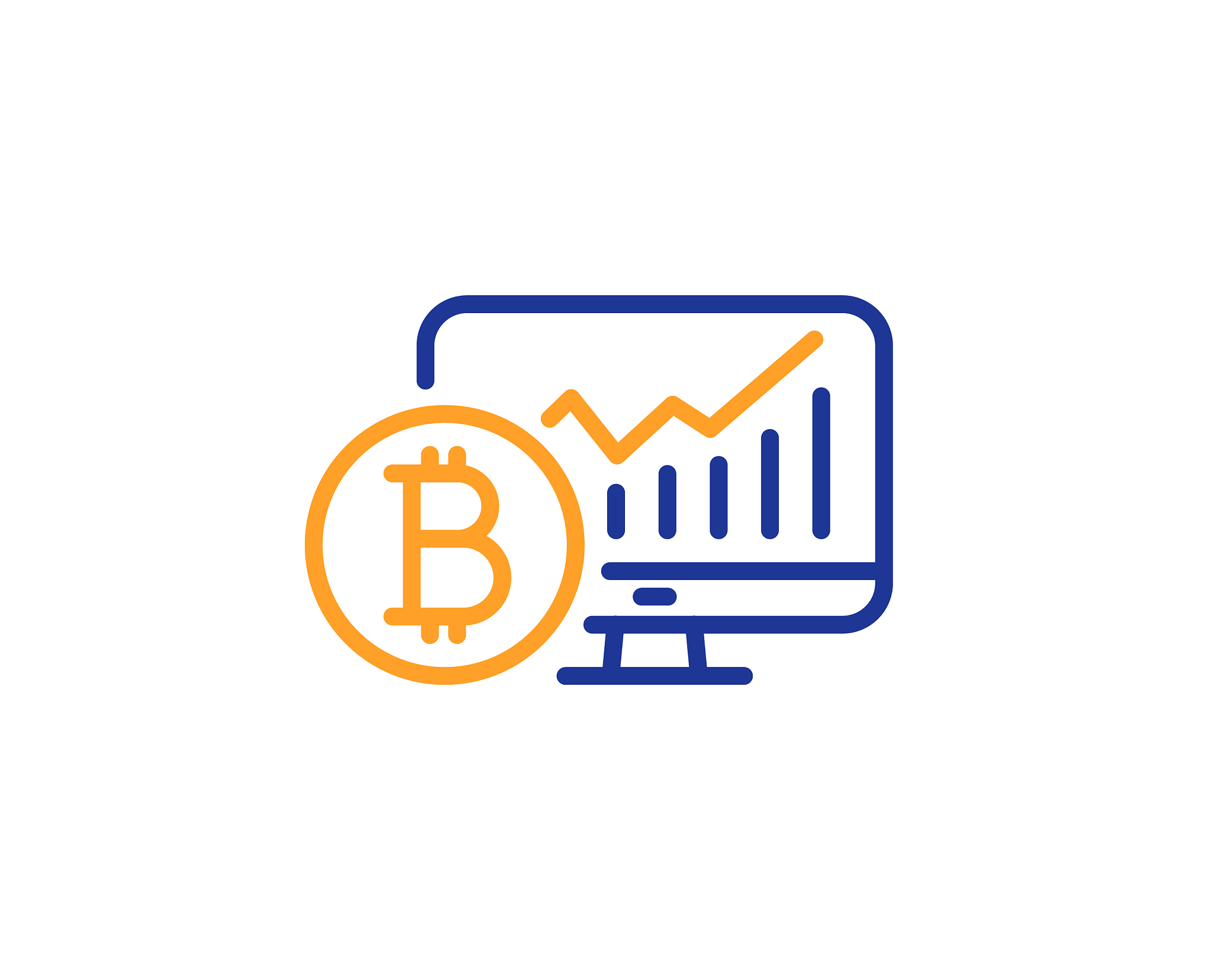bitcoin graph line icon cryptocurrency analytics