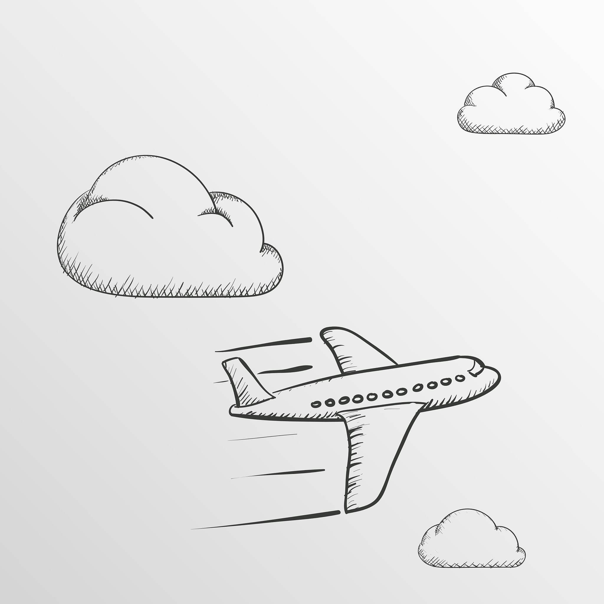 doodle airplane stock