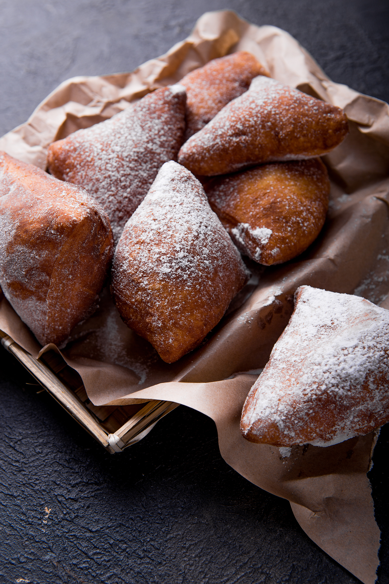 mandazi is a slightly sweet east african street food. top view f