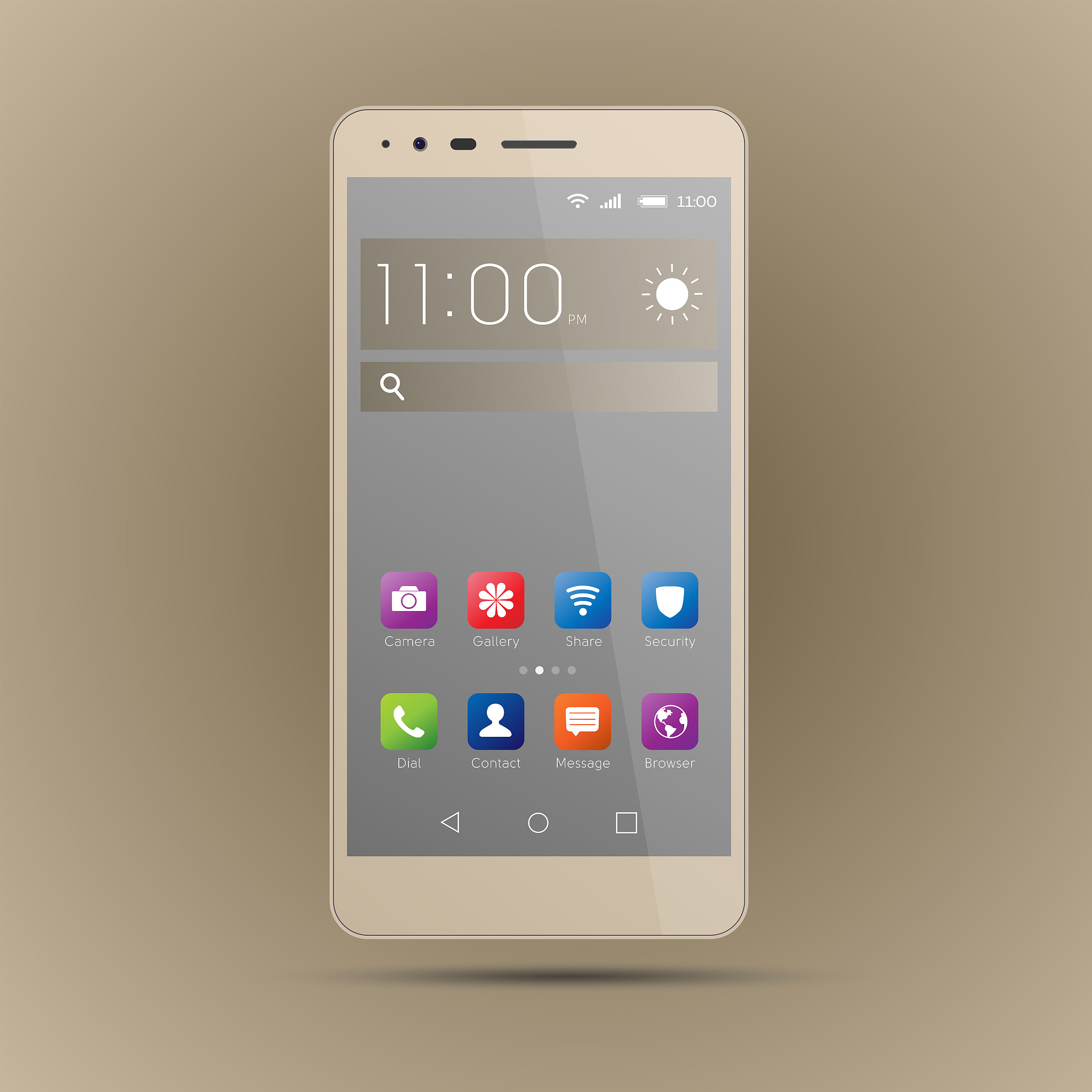 realistic, elegant, modern, smartphone collection with applicati