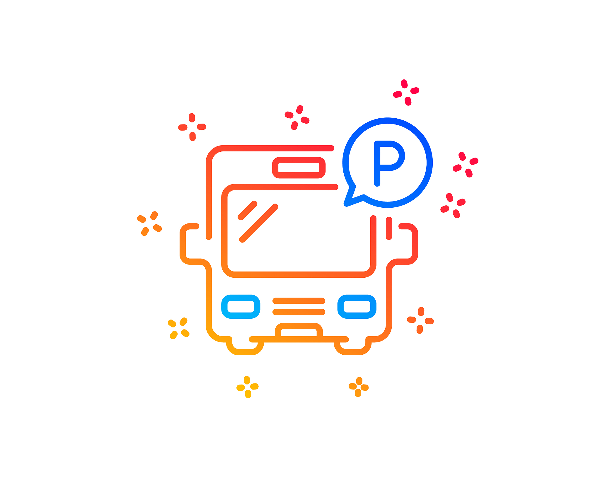 bus parking line icon auto park sign