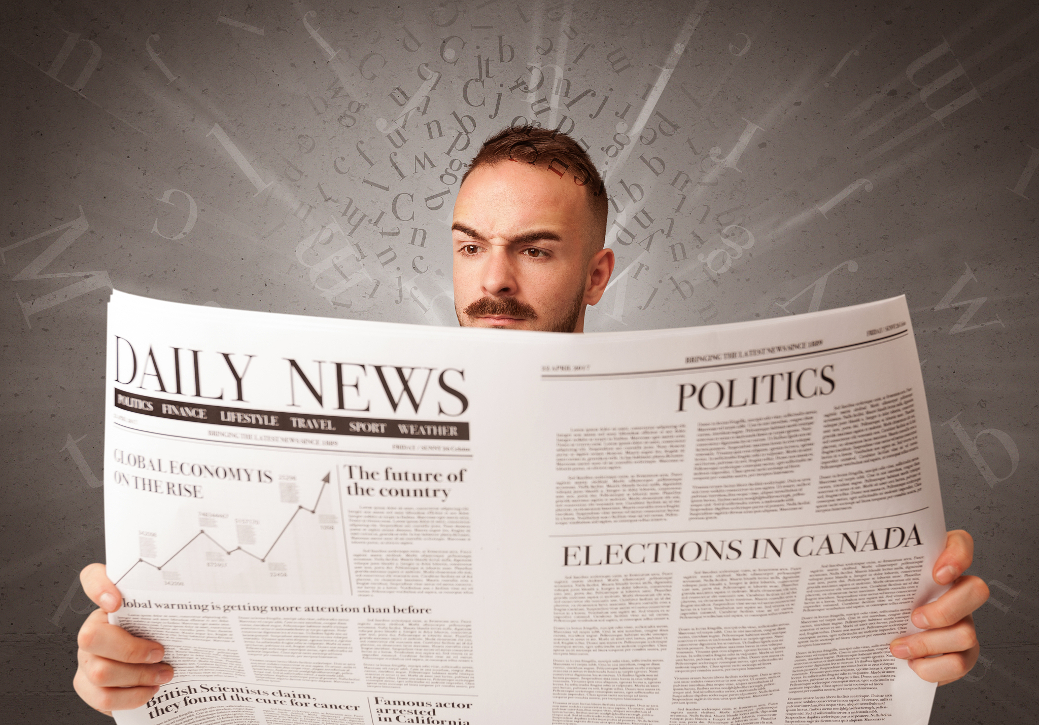 businessman reading newspaper