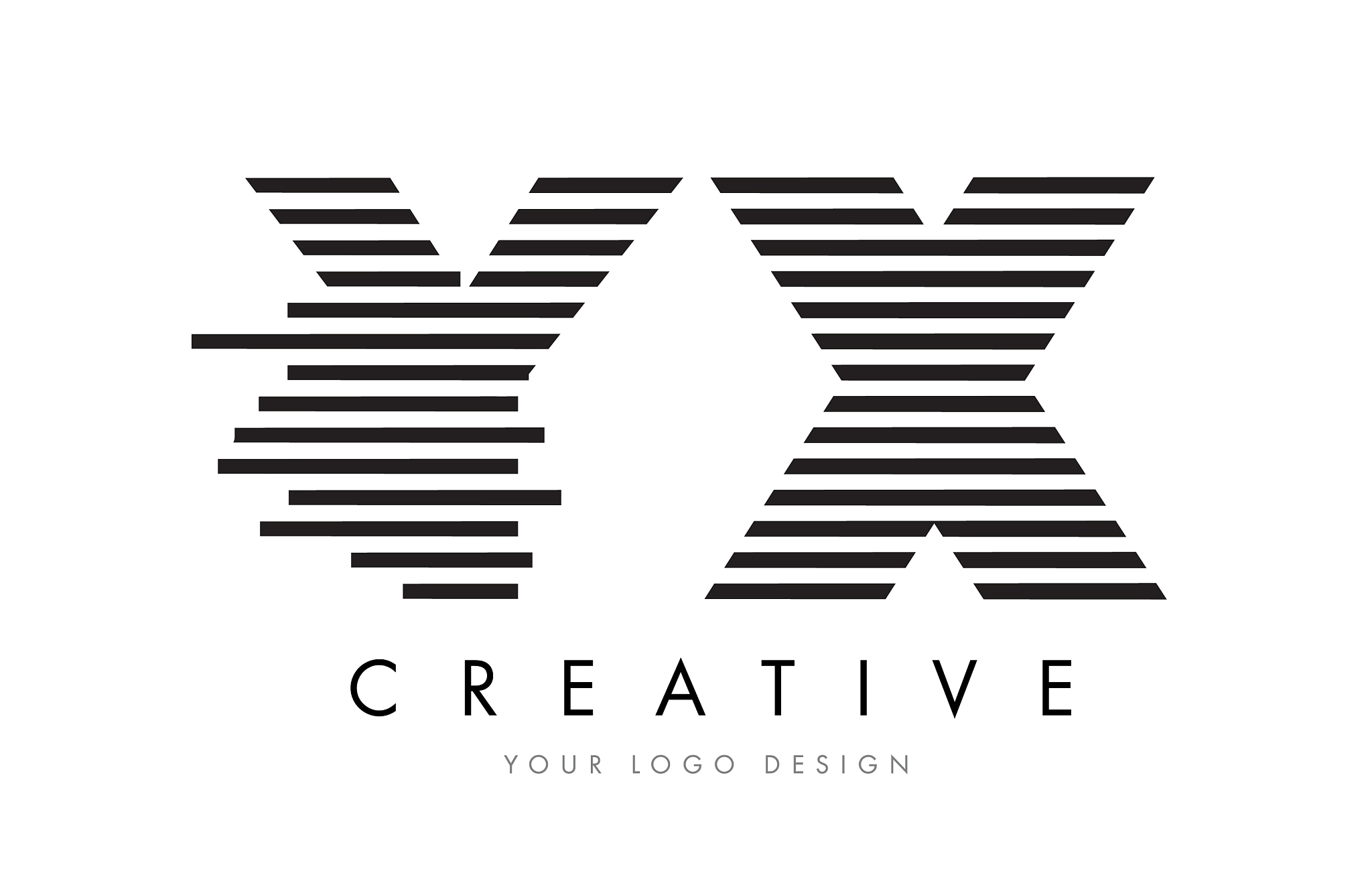yx y x zebra letter logo design with black and
