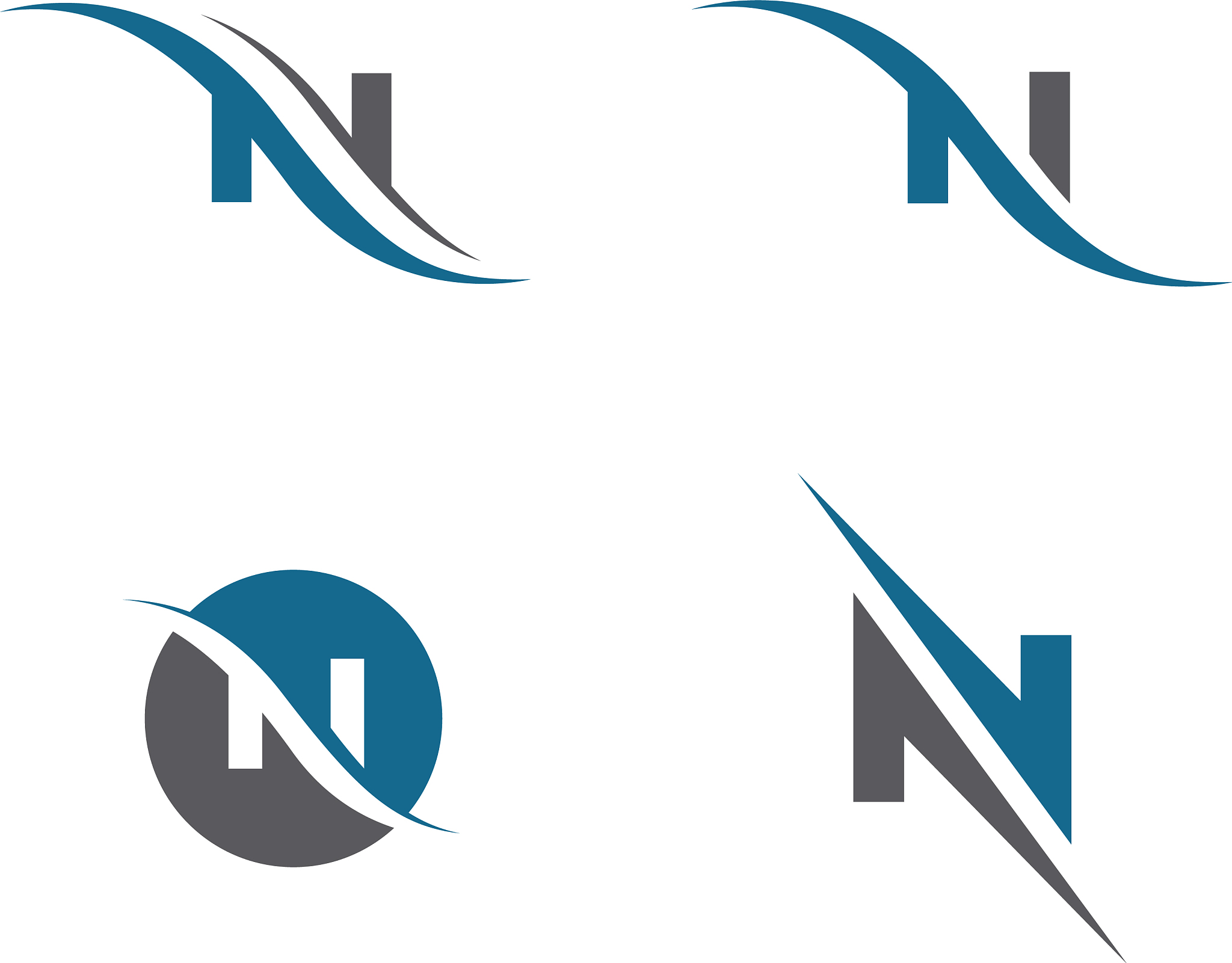 n letter logo template