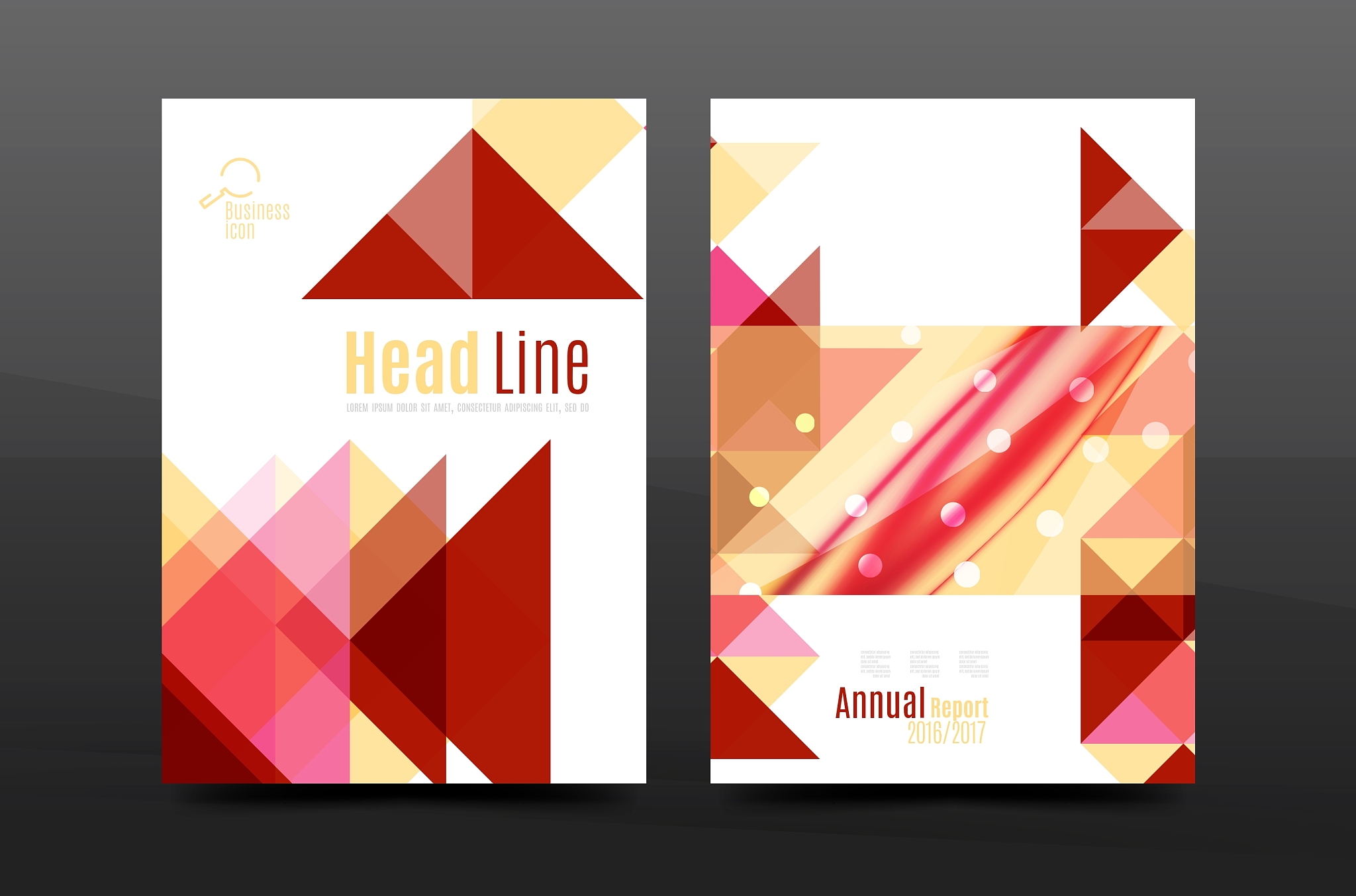 colorful geometry design annual report a4 cover