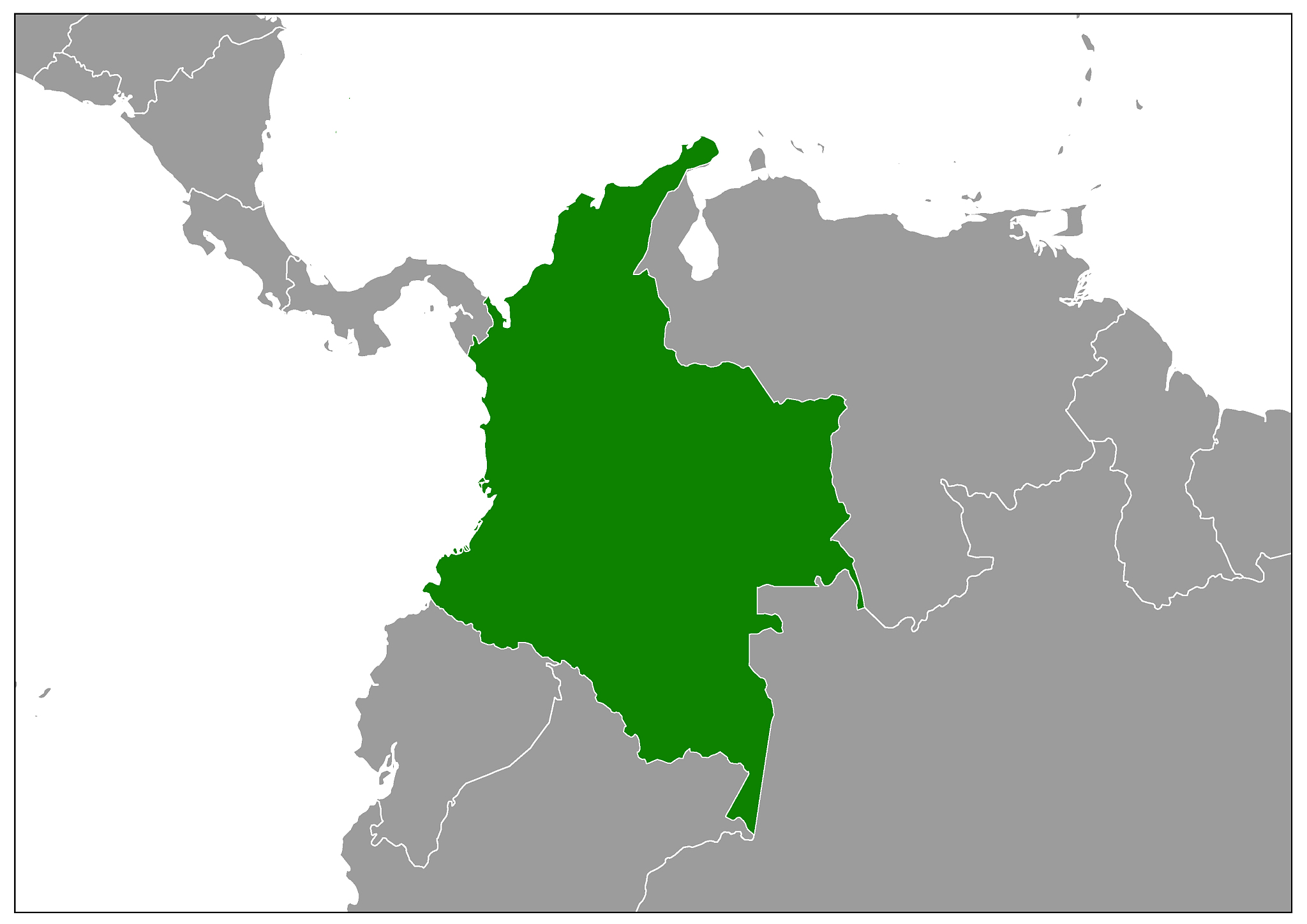 colombia map on gray base green view