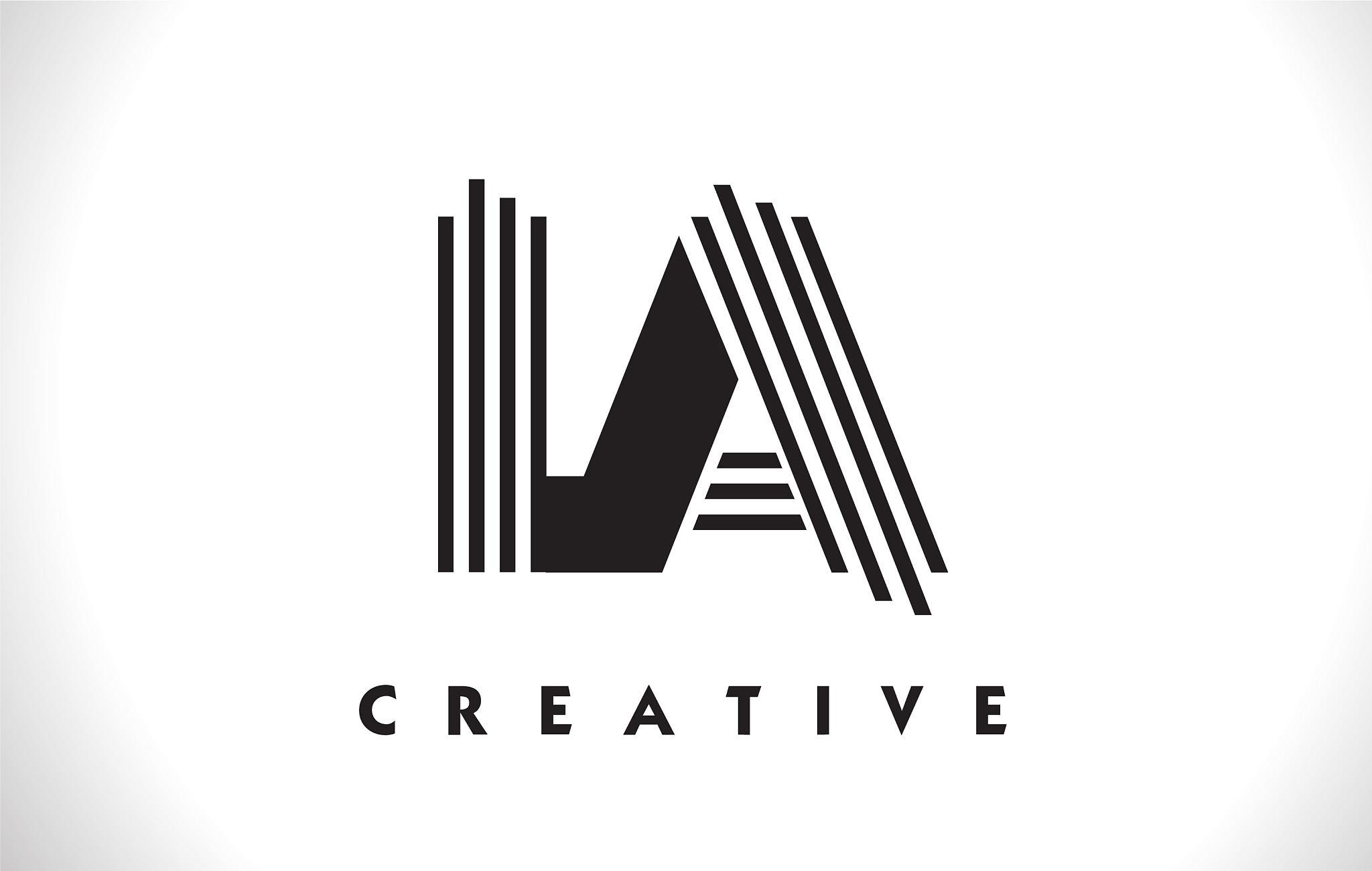 la logo letter with black lines design line letter