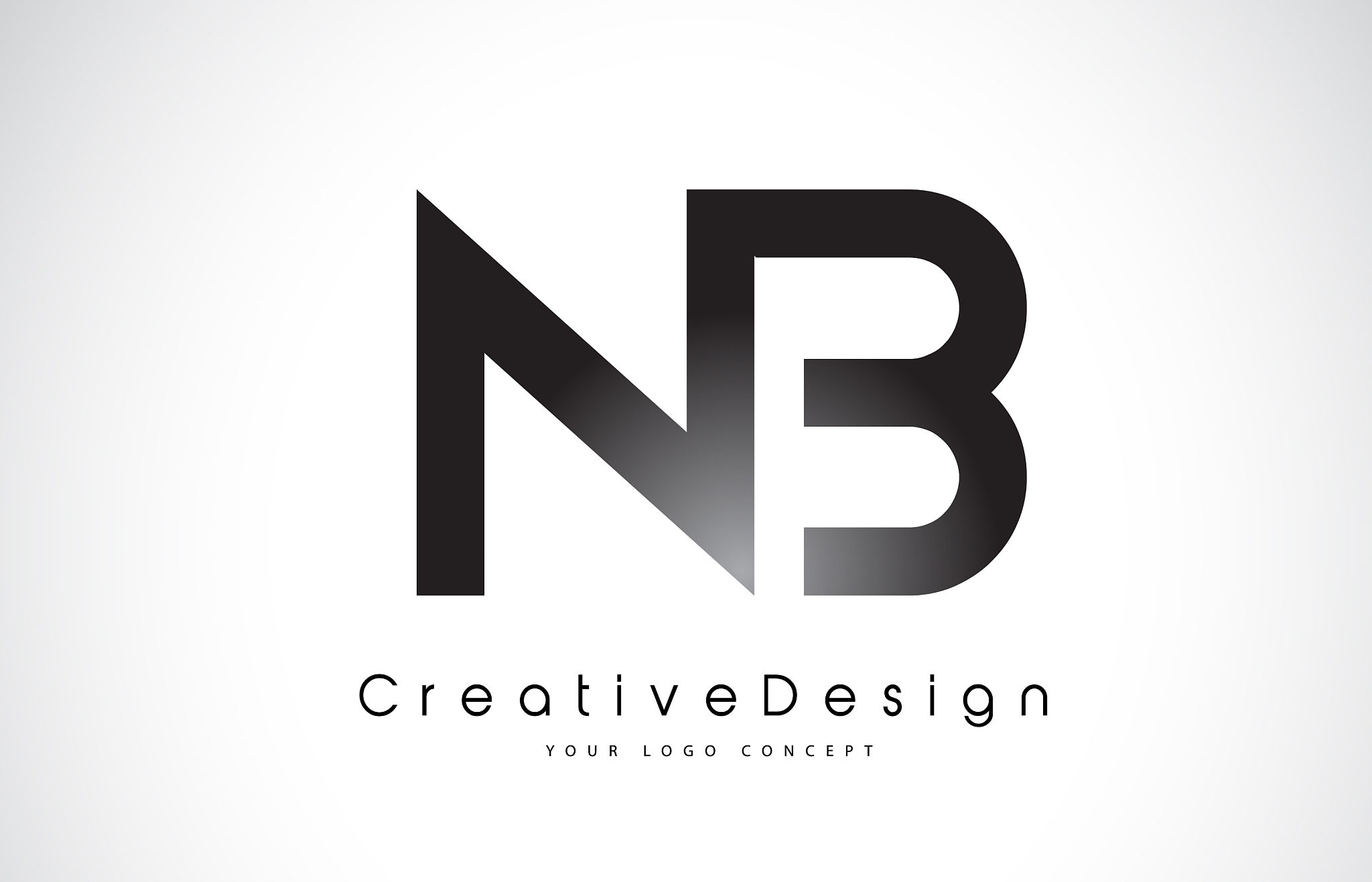 nb n b letter logo design creative icon modern
