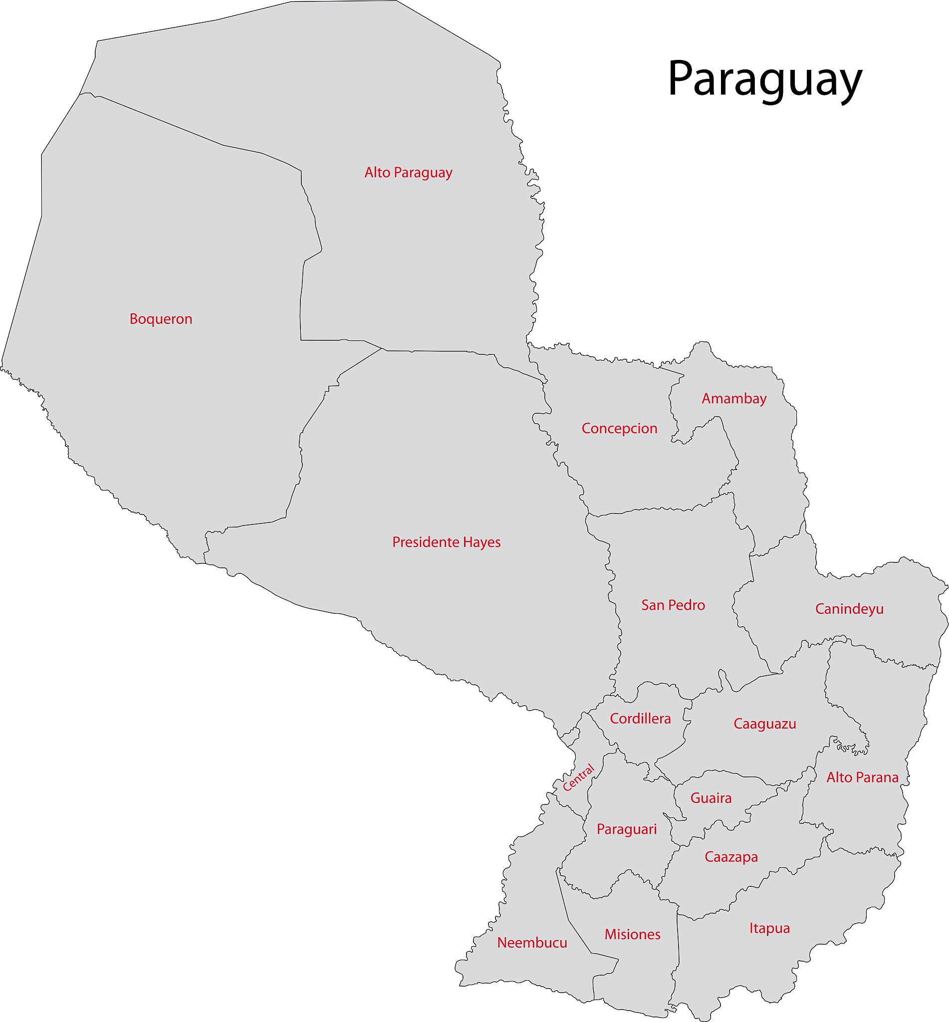 gray paraguay map