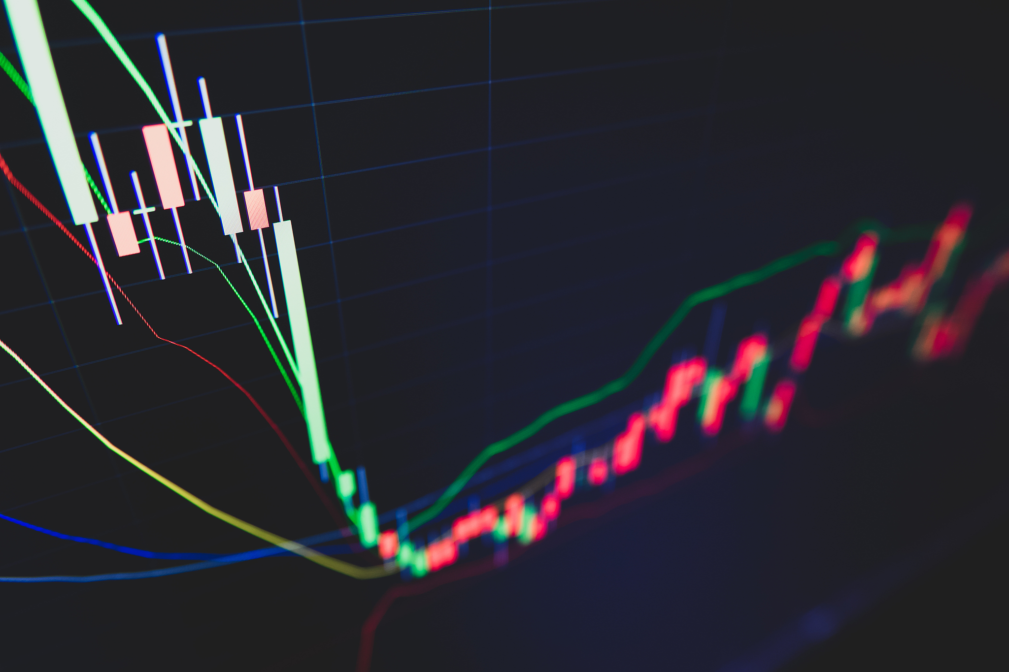 stock exchange market graph on led screen for business concept.