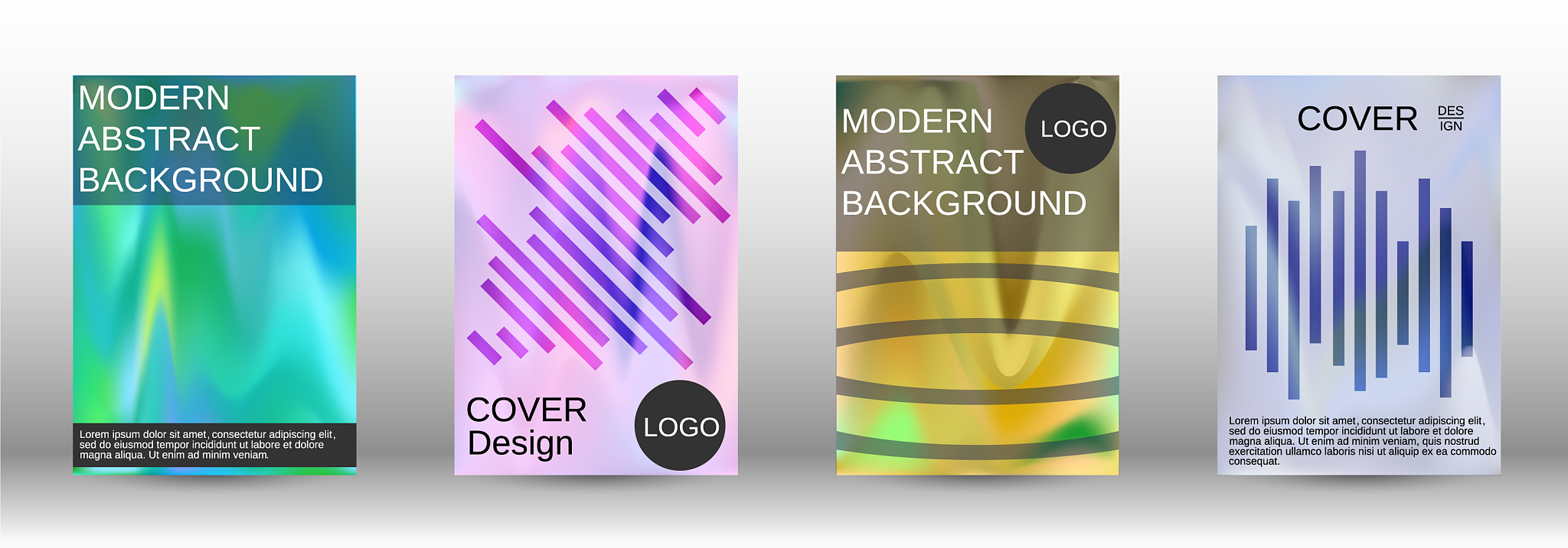 set for liquid holographic abstract backgrounds