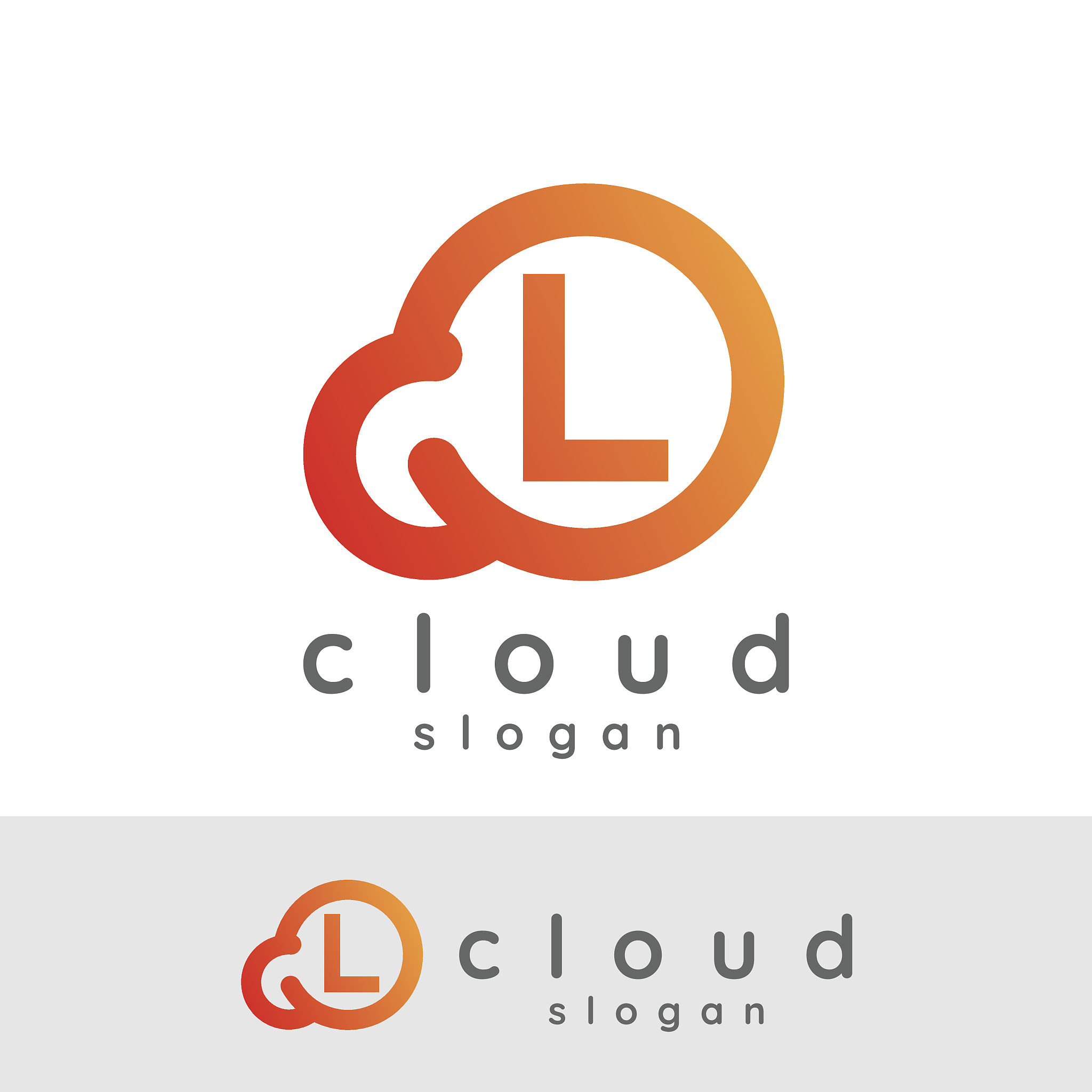 cloud initial letter l icon design