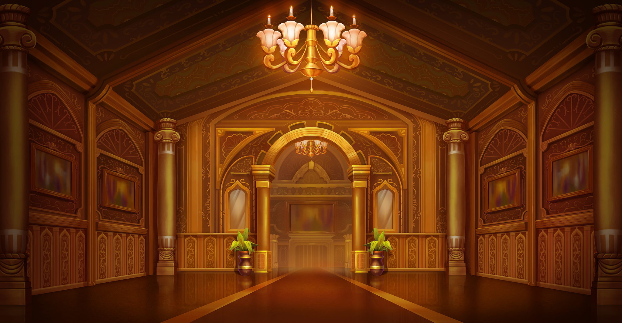 golden palace. golden city. castle interior