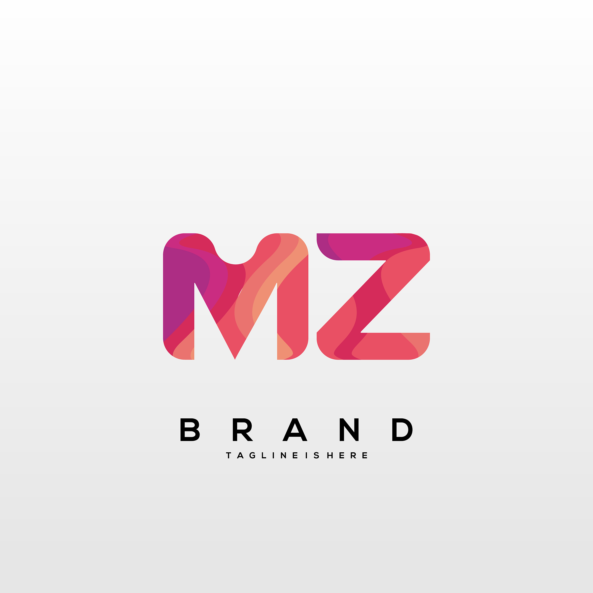mz initial logo with colorful template