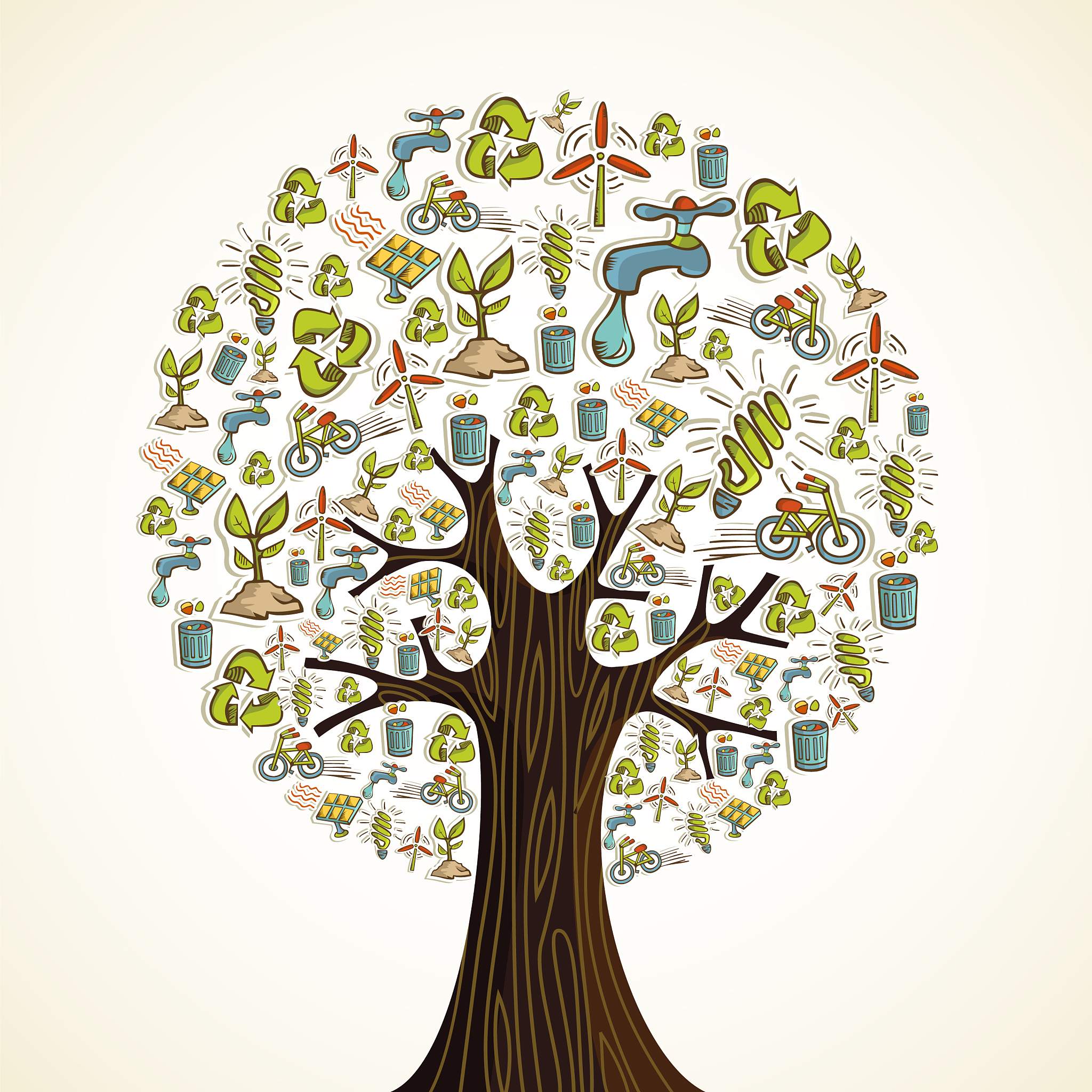 go green icons tree