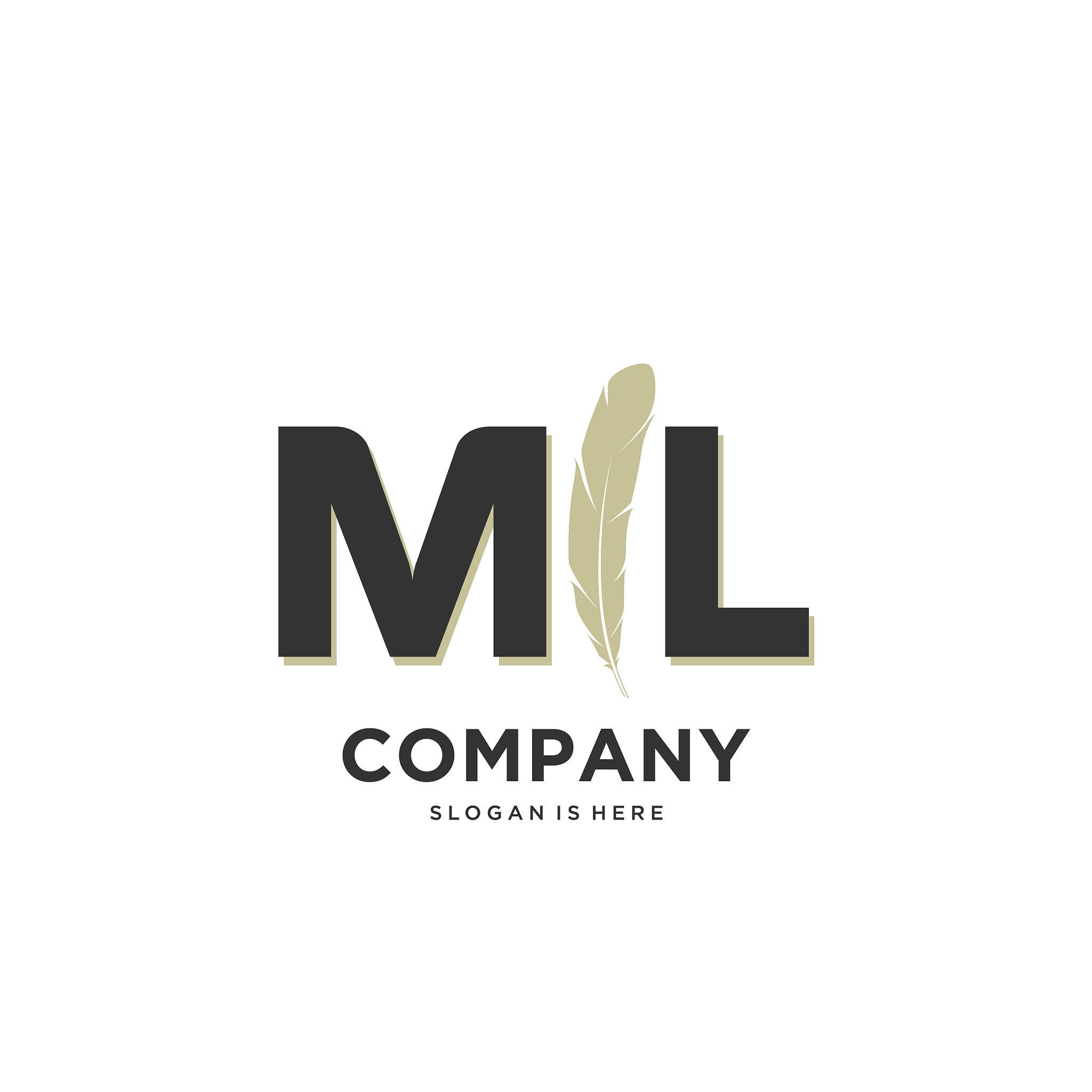 initial ml letter unique attractive creative