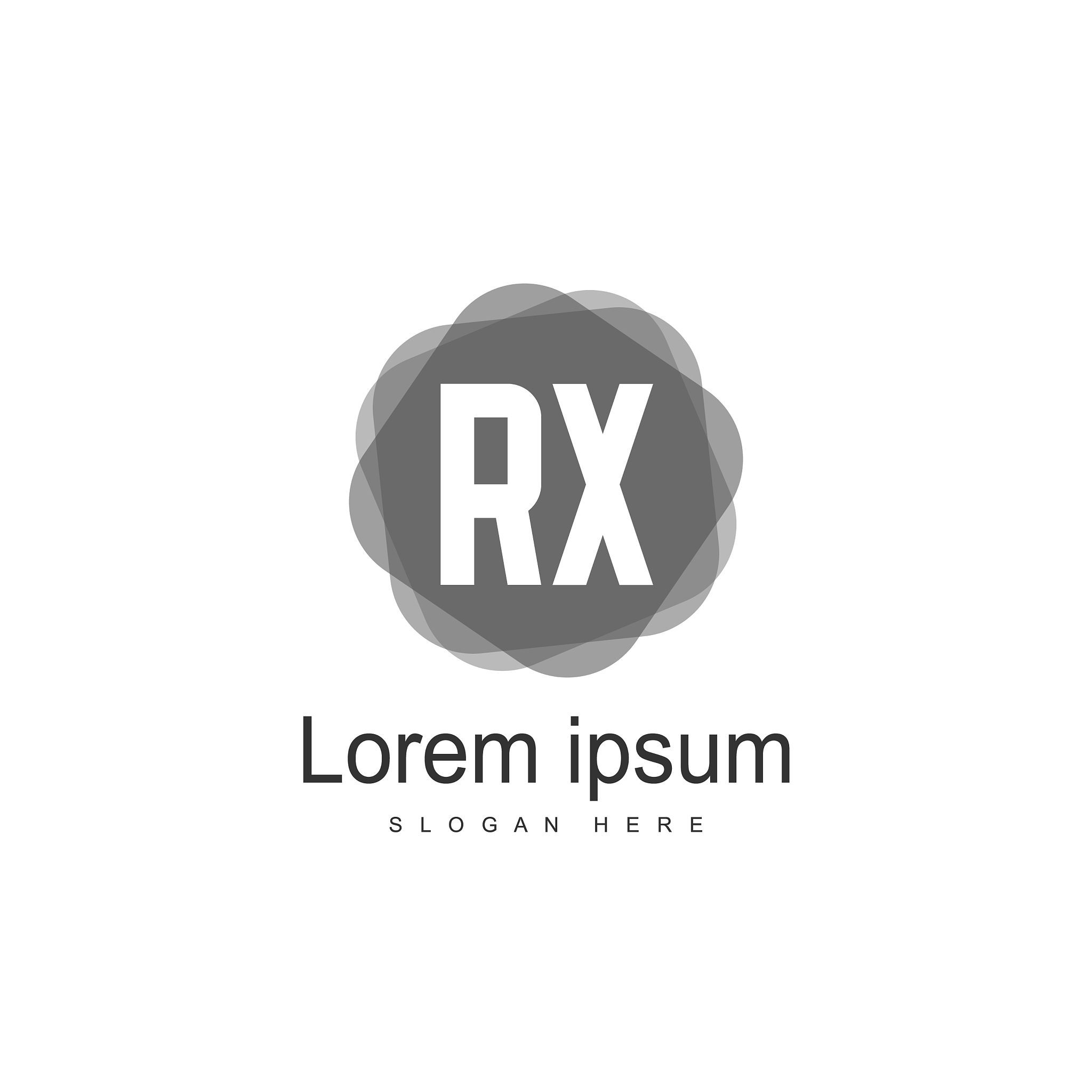 initial rx logo template minimalist letter logo