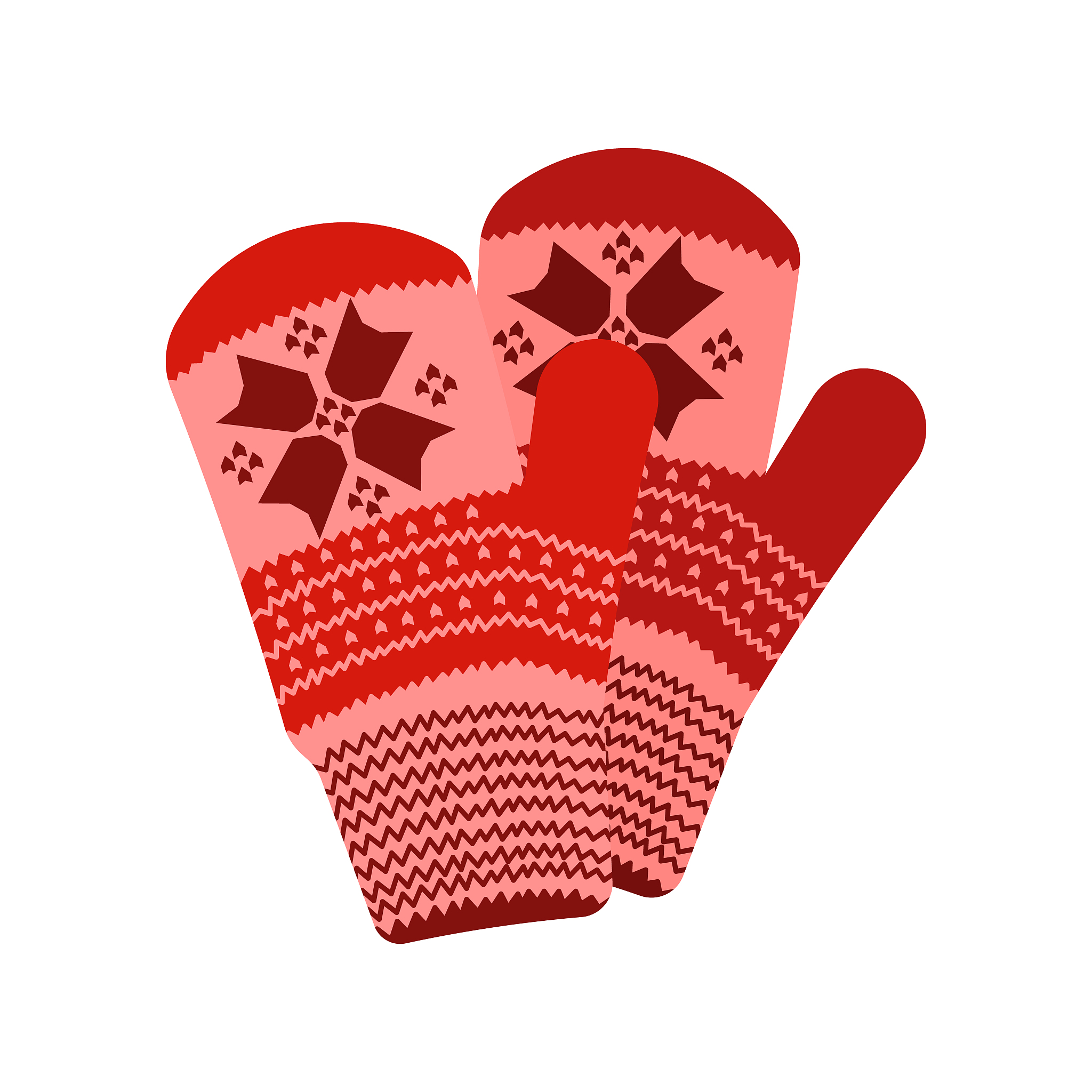 pair of warm mittens icon in cartoon style isolated on white bac