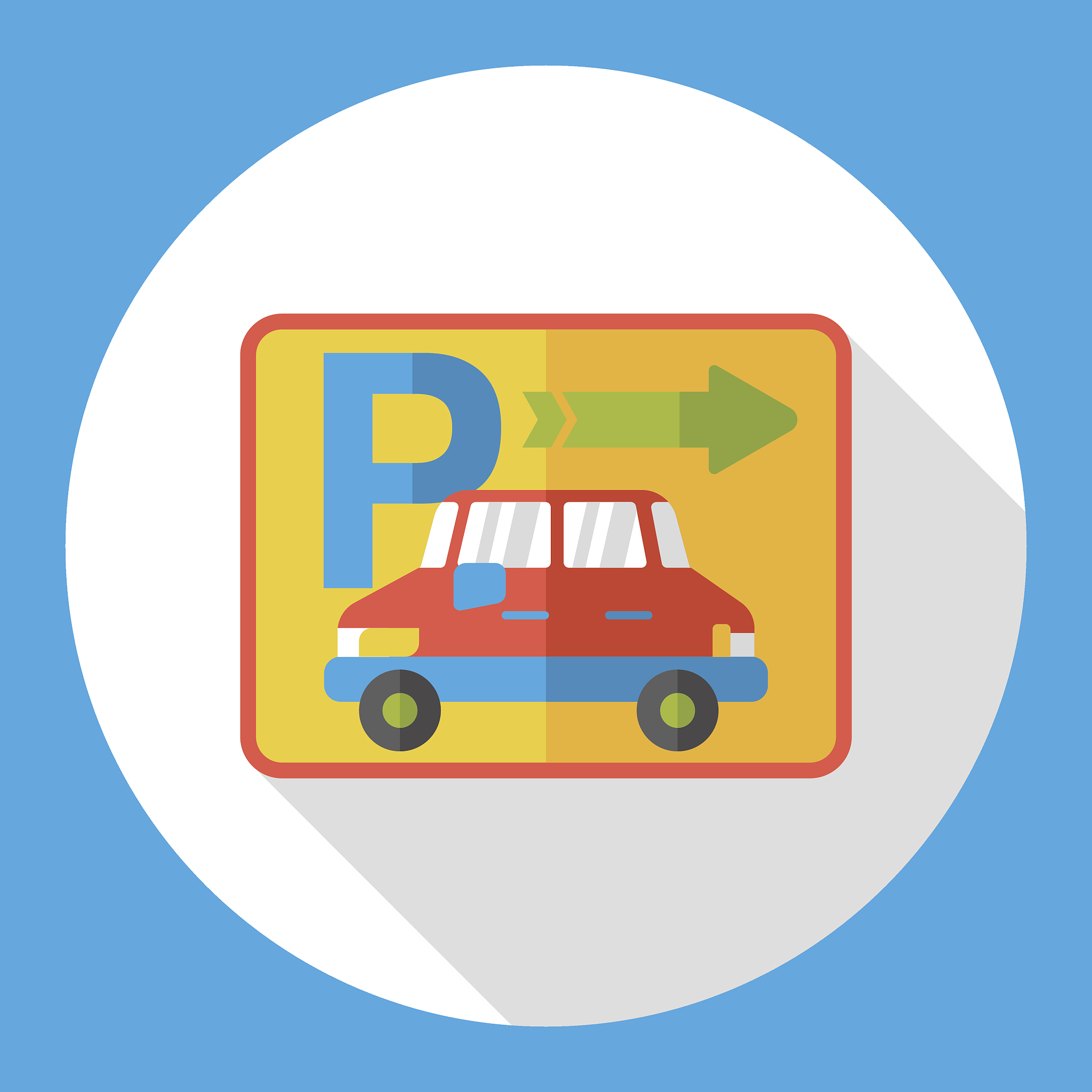 parking sign flat icon