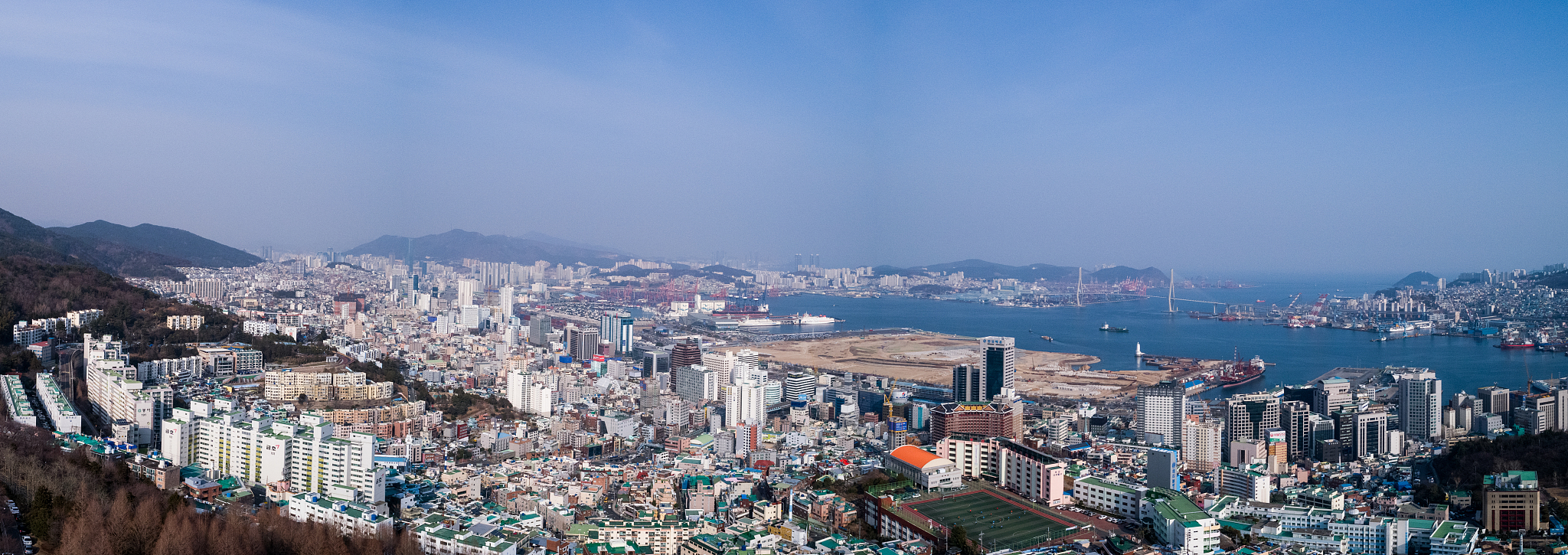 high angle view of cityscape against sky