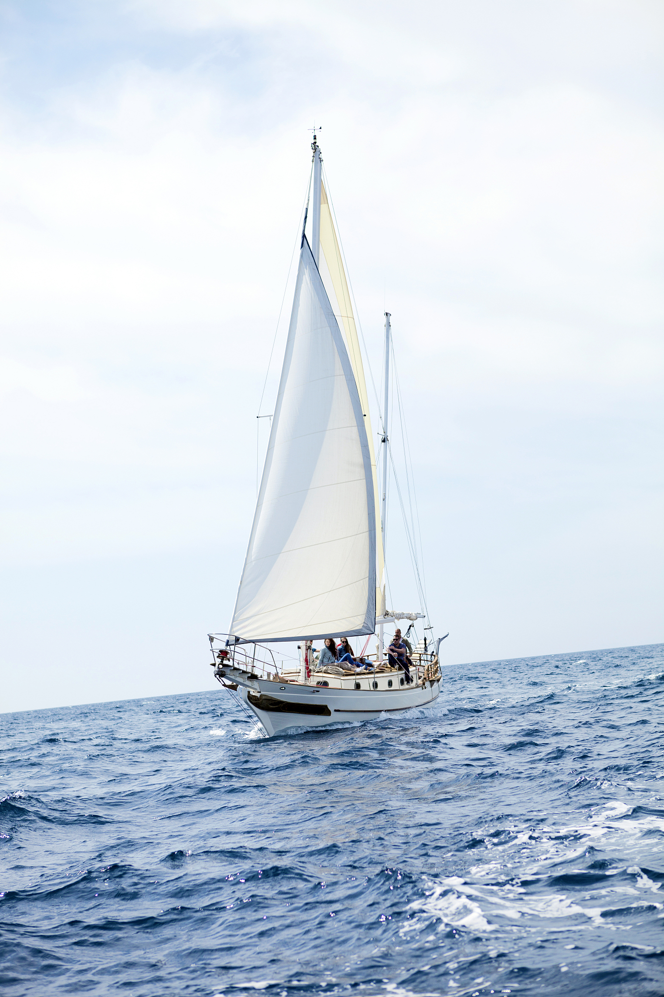 view of adriatic sea with sailing ship