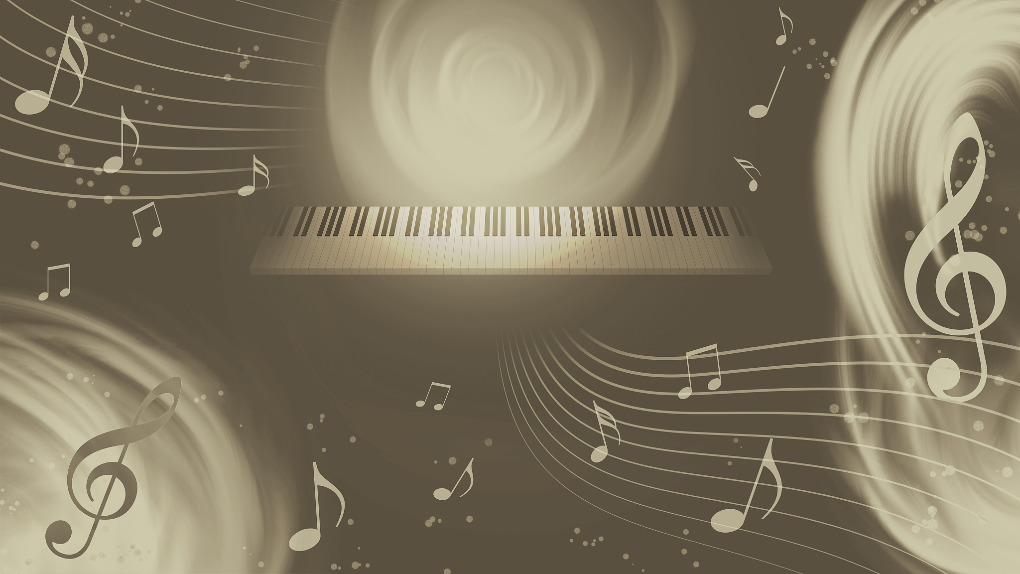 image of music  piano keyboard and musical notes background