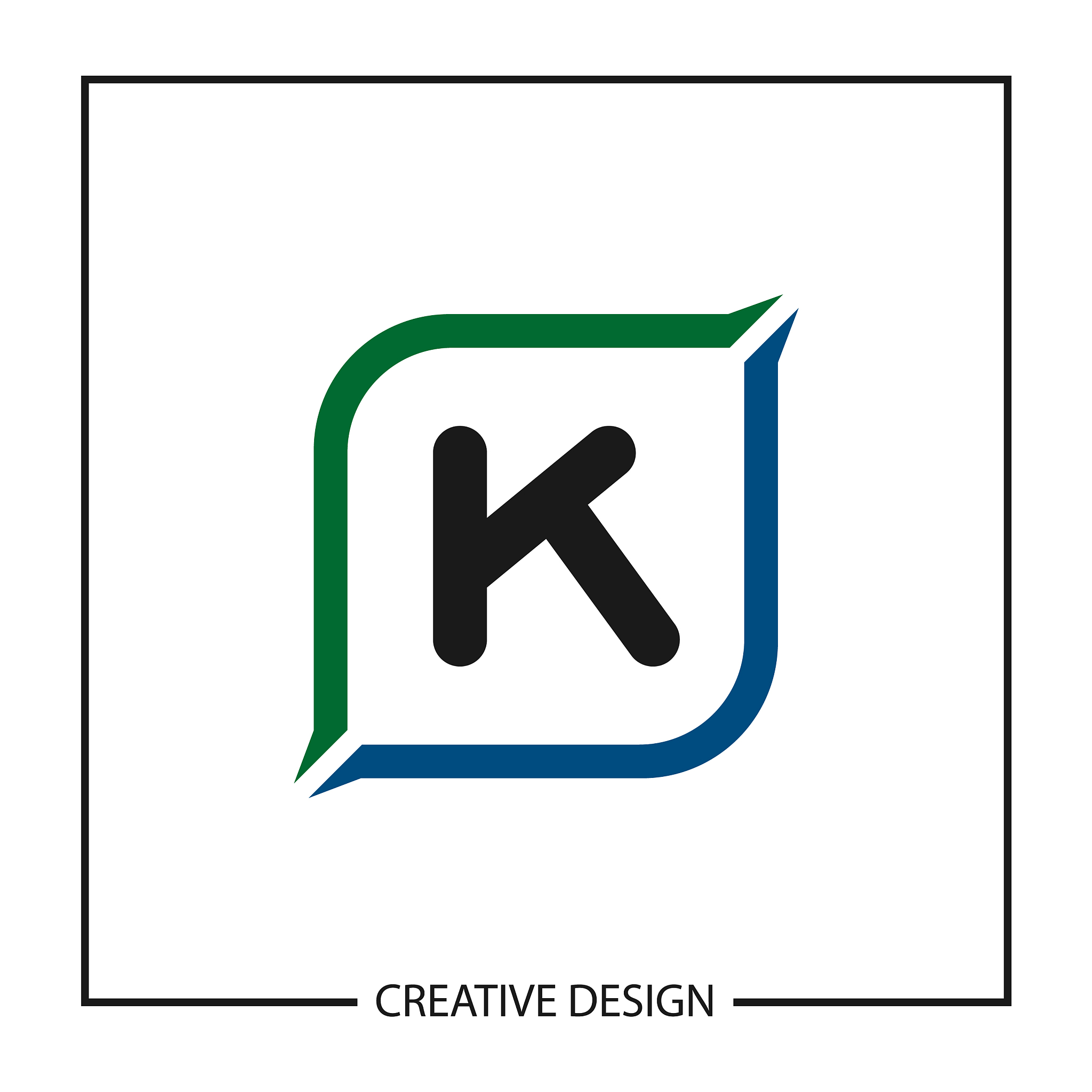 initial letter k logo template design