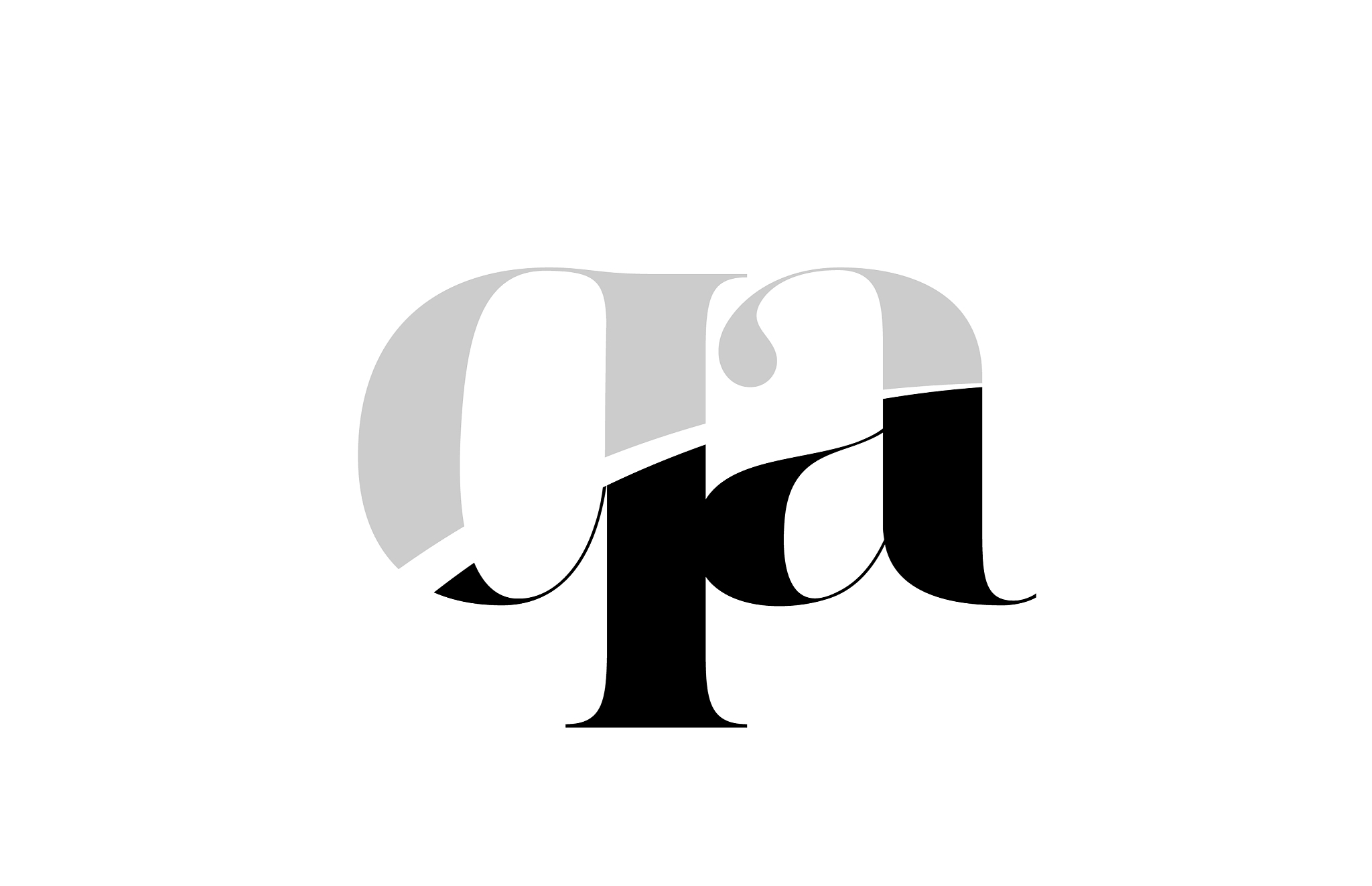 alphabet letter qa q a black and white logo icon