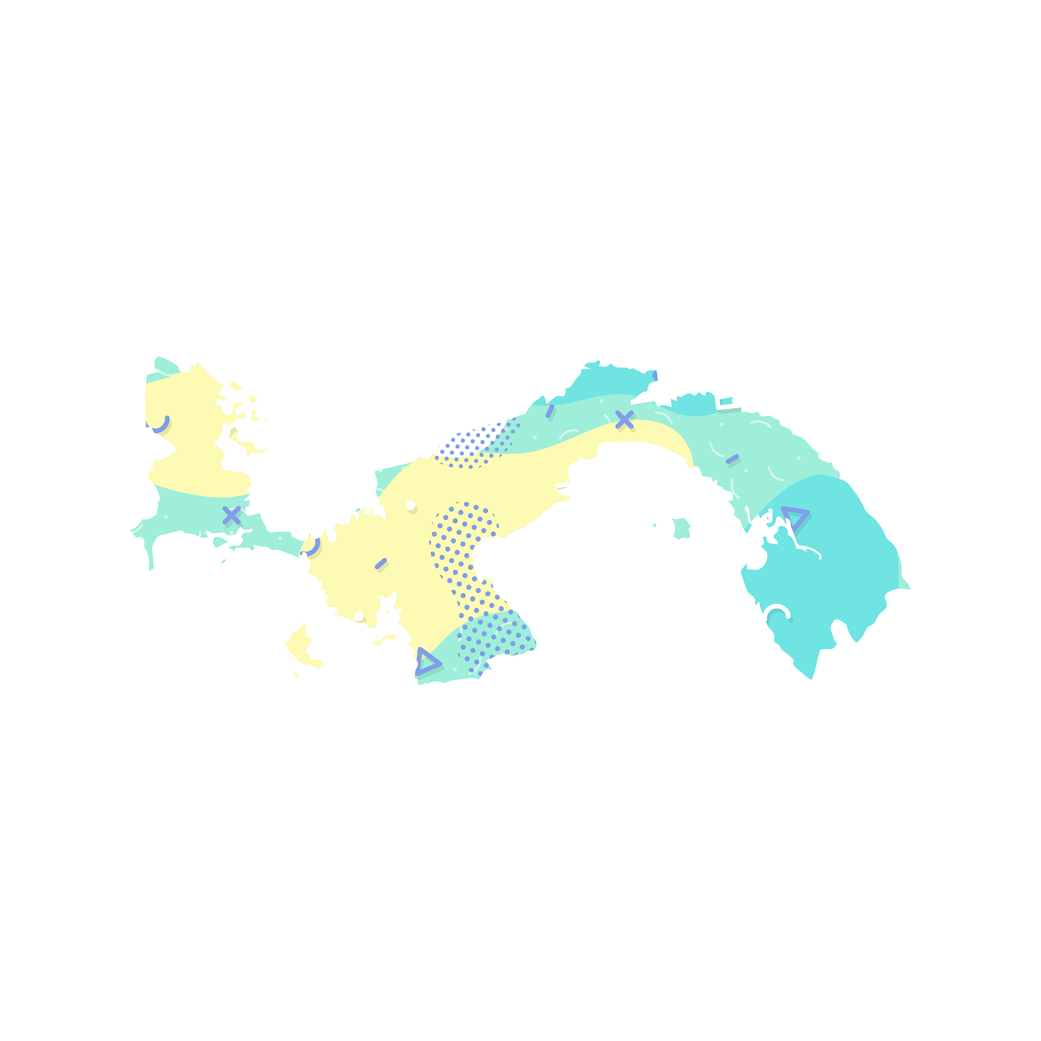 panama pattern country of america, american map illustration, ve