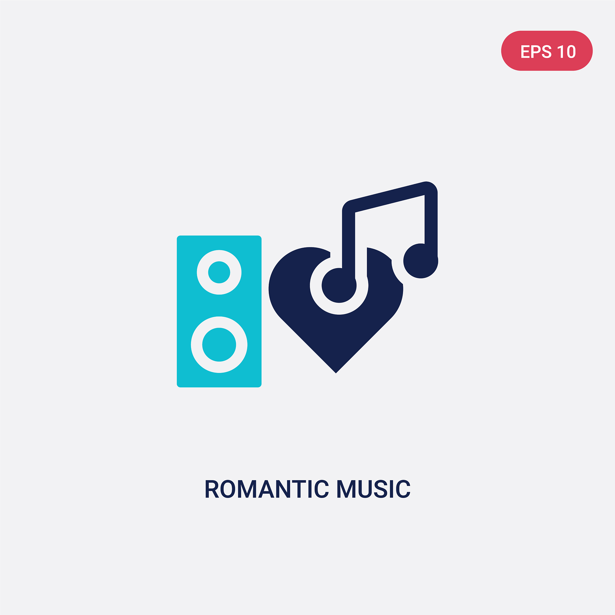 two color romantic music icon from discotheque