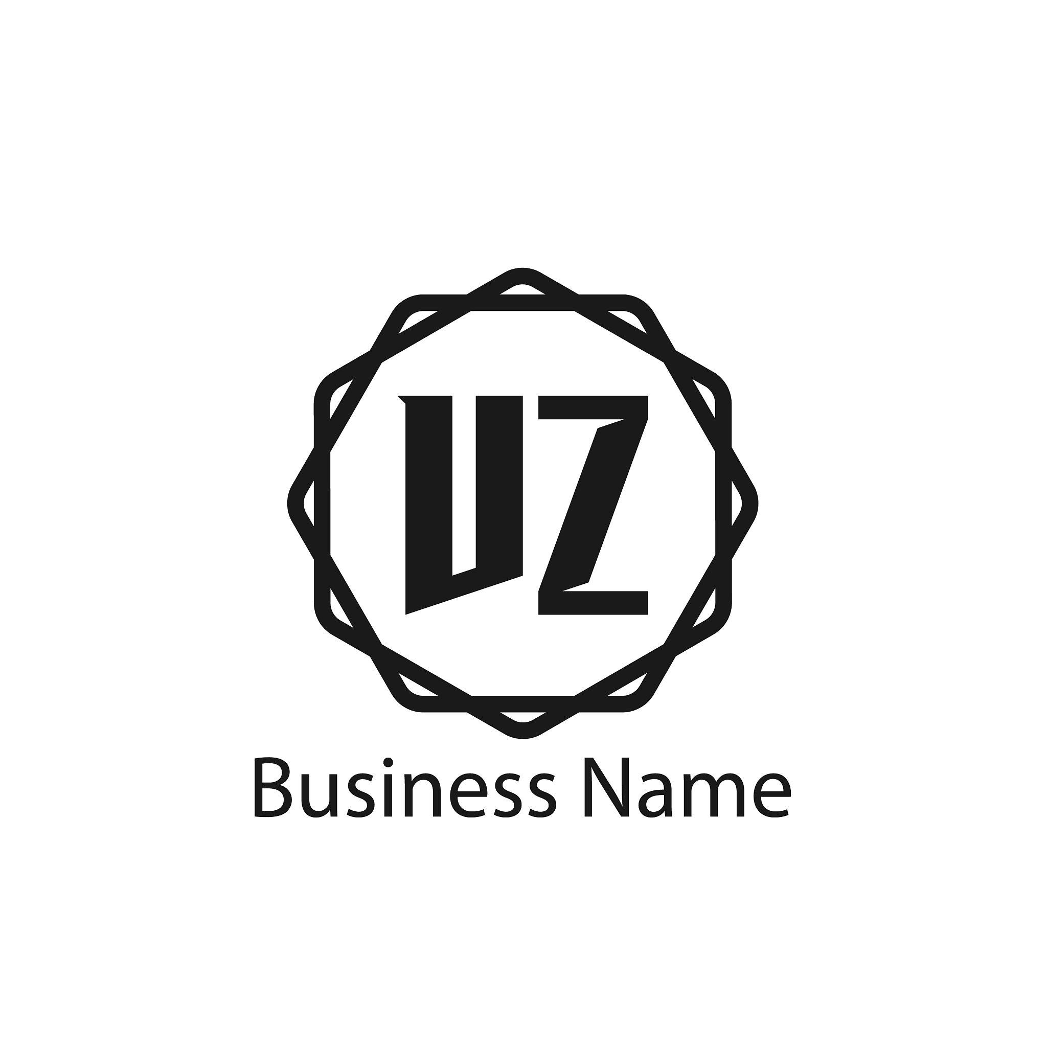 initial letter vz logo template design
