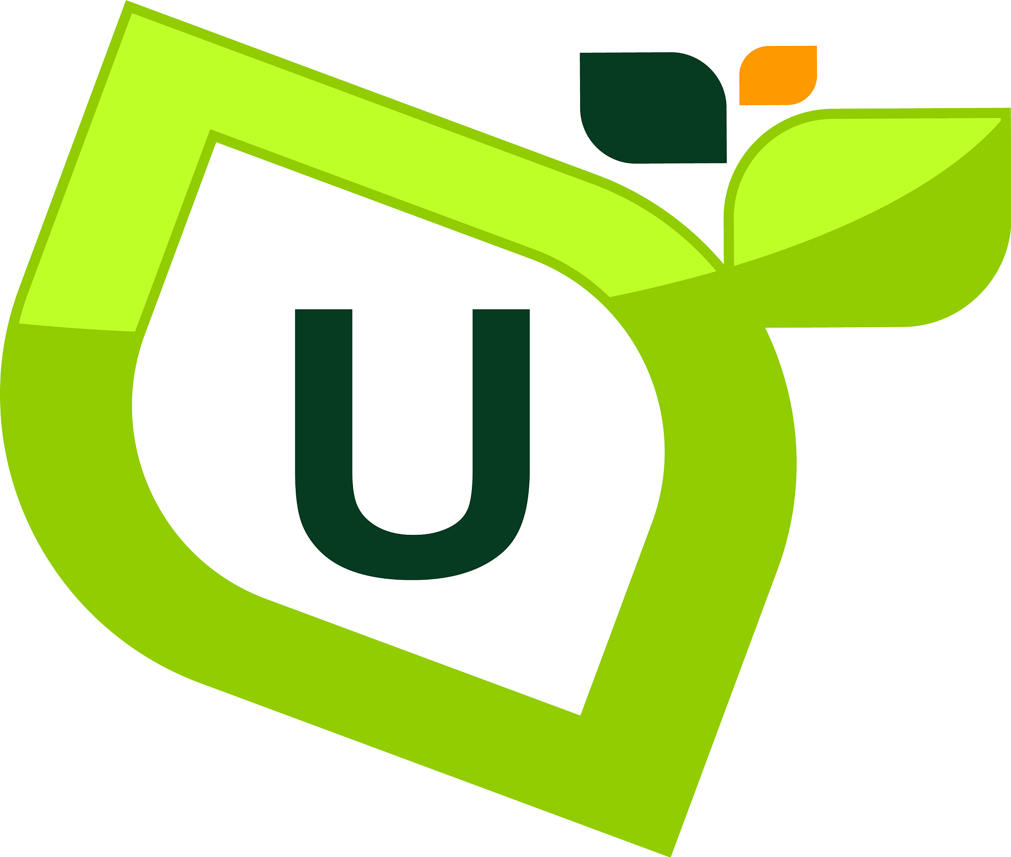 leaf initial u logo design template