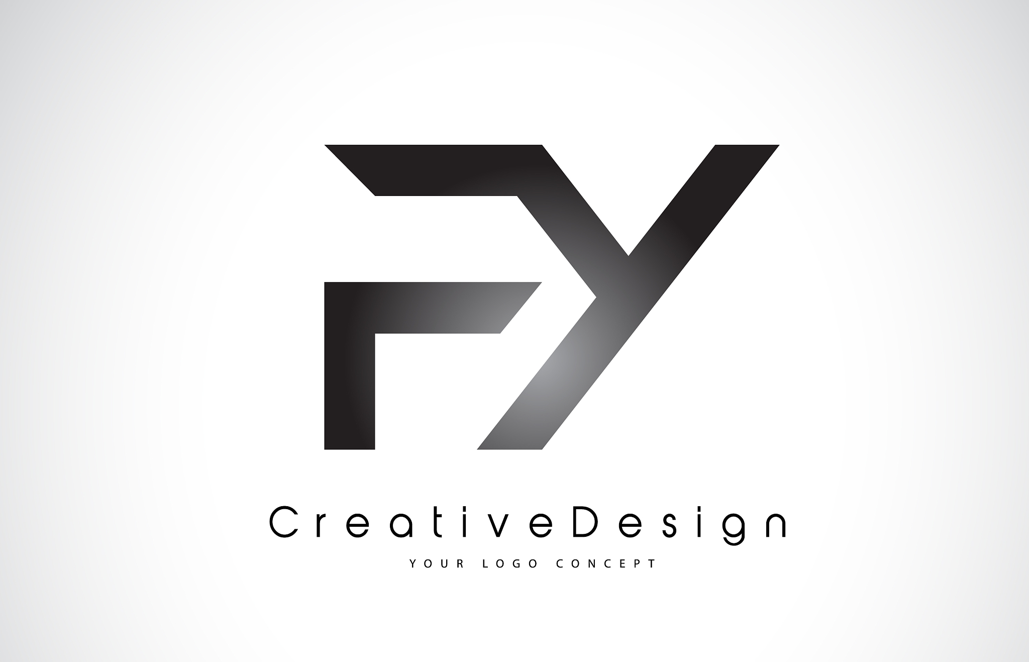 fy f y letter logo design creative icon modern