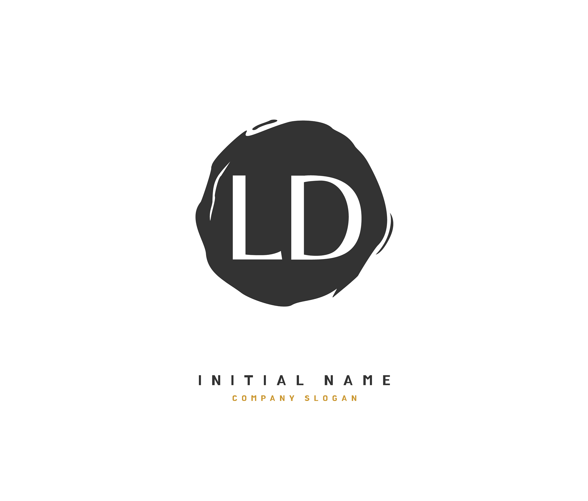 l d ld beauty initial logo handwriting logo of